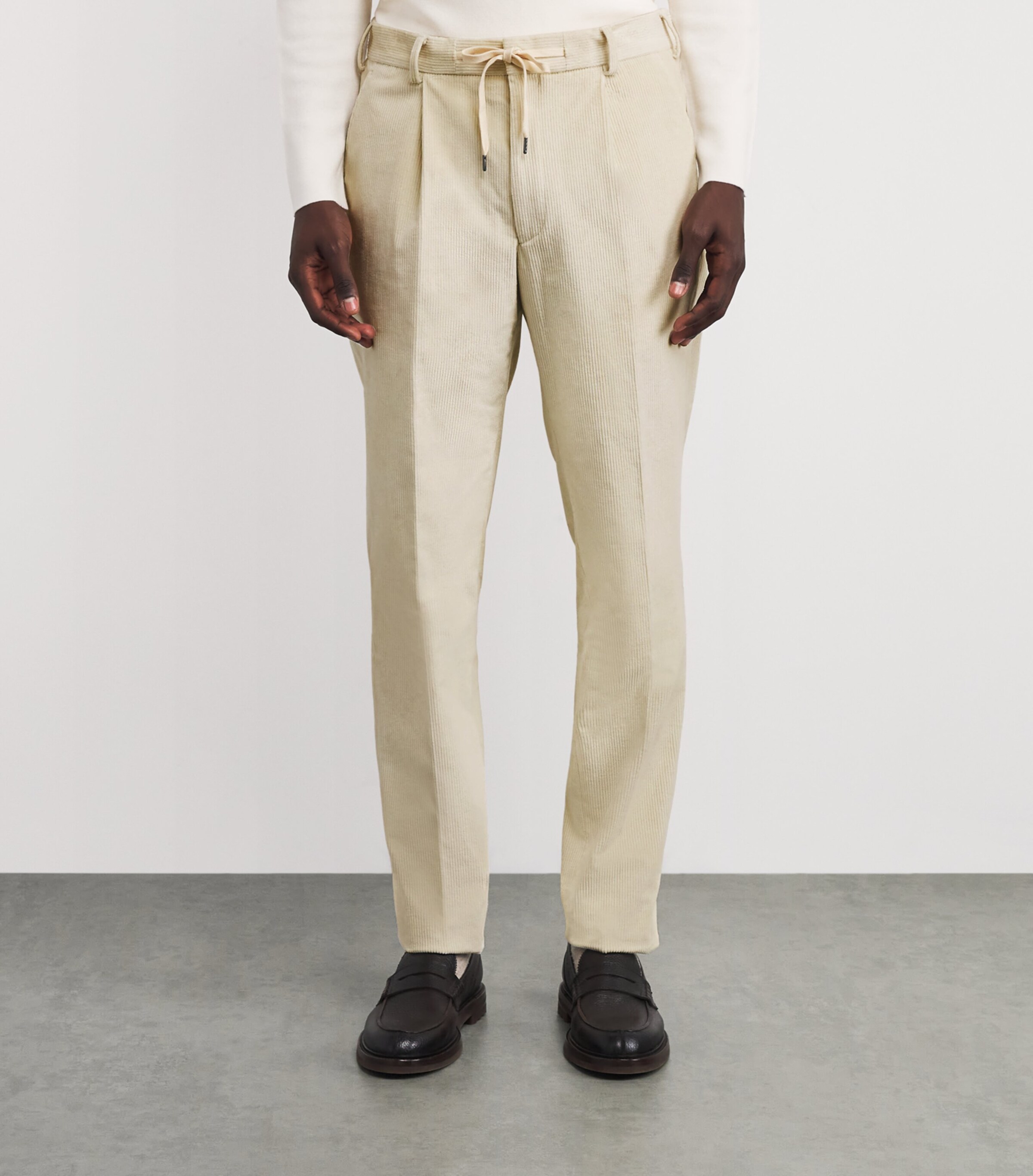 N.Peal Mens Corduroy Atrani Trousers Ofw Off White Image 3