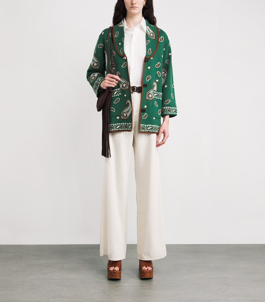 Wool-Blend Paisley Morla Cardigan DAISY PAISLEY GREEN Image 2