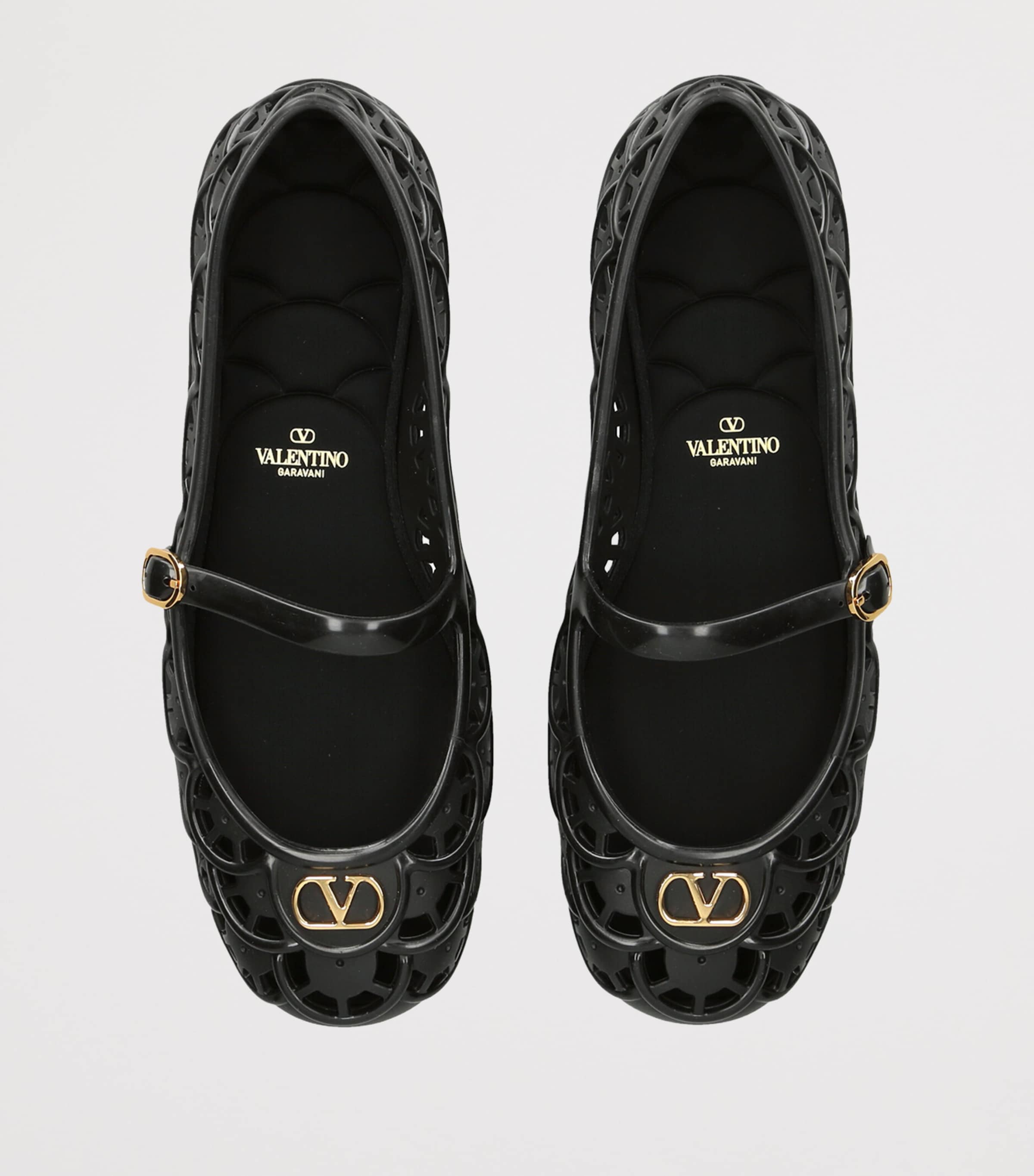 Valentino Garavani Black Ondette Ballet Flats | Harrods US