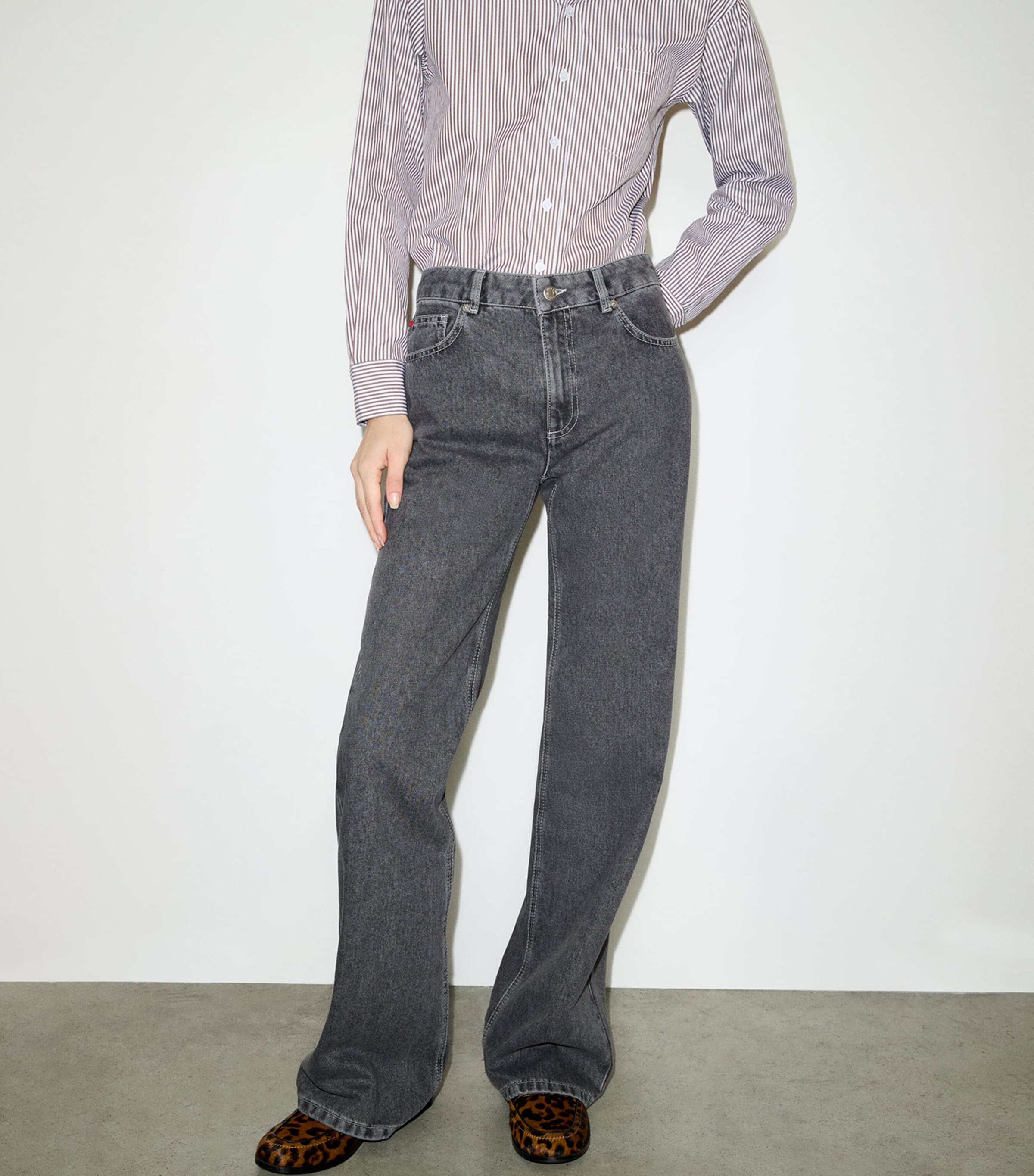 MAX&Co. Womens Straight Jeans Grey Image 3