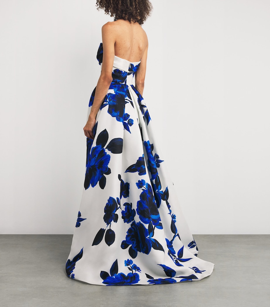 Silk Printed Ball Gown NAUTICAL BLUE/MULTI Image 3
