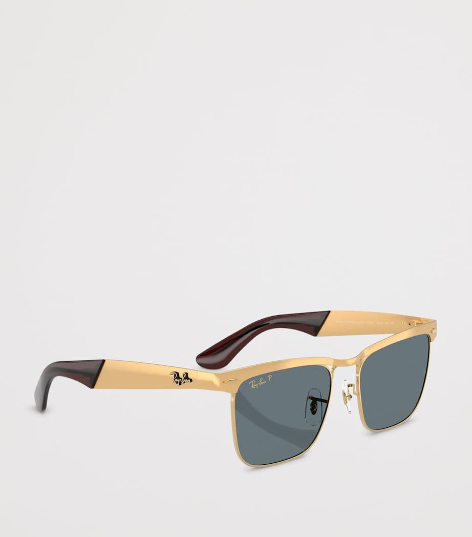 Ray-Ban Metal Wayfarer Deluxe Square Sunglasses Gold Image 6