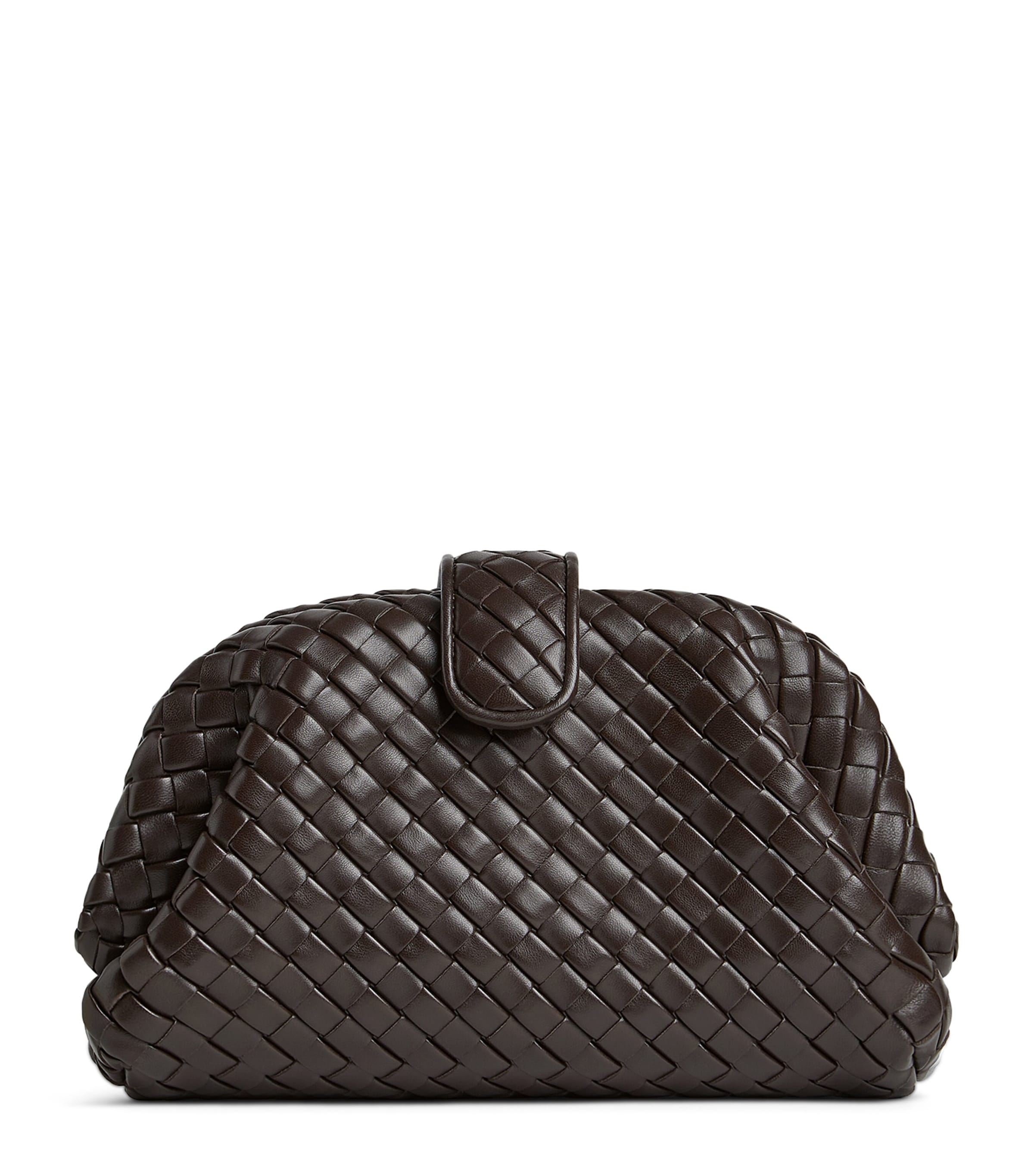 Bottega Veneta Small Leather Lauren 1980 Clutch Bag In Brown