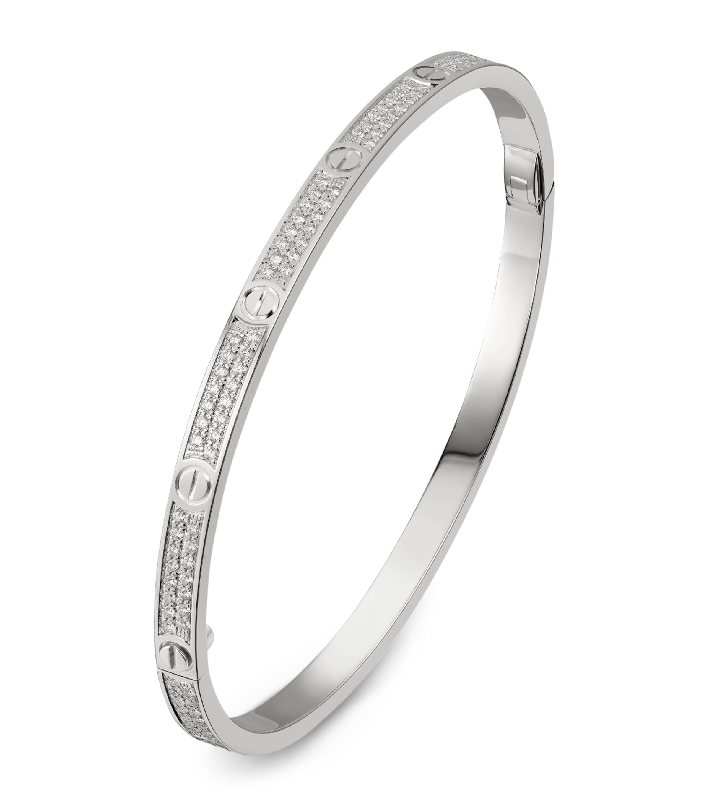 Cartier LOVE Small White Gold Diamond-Paved Bracelet White Gold Image 6