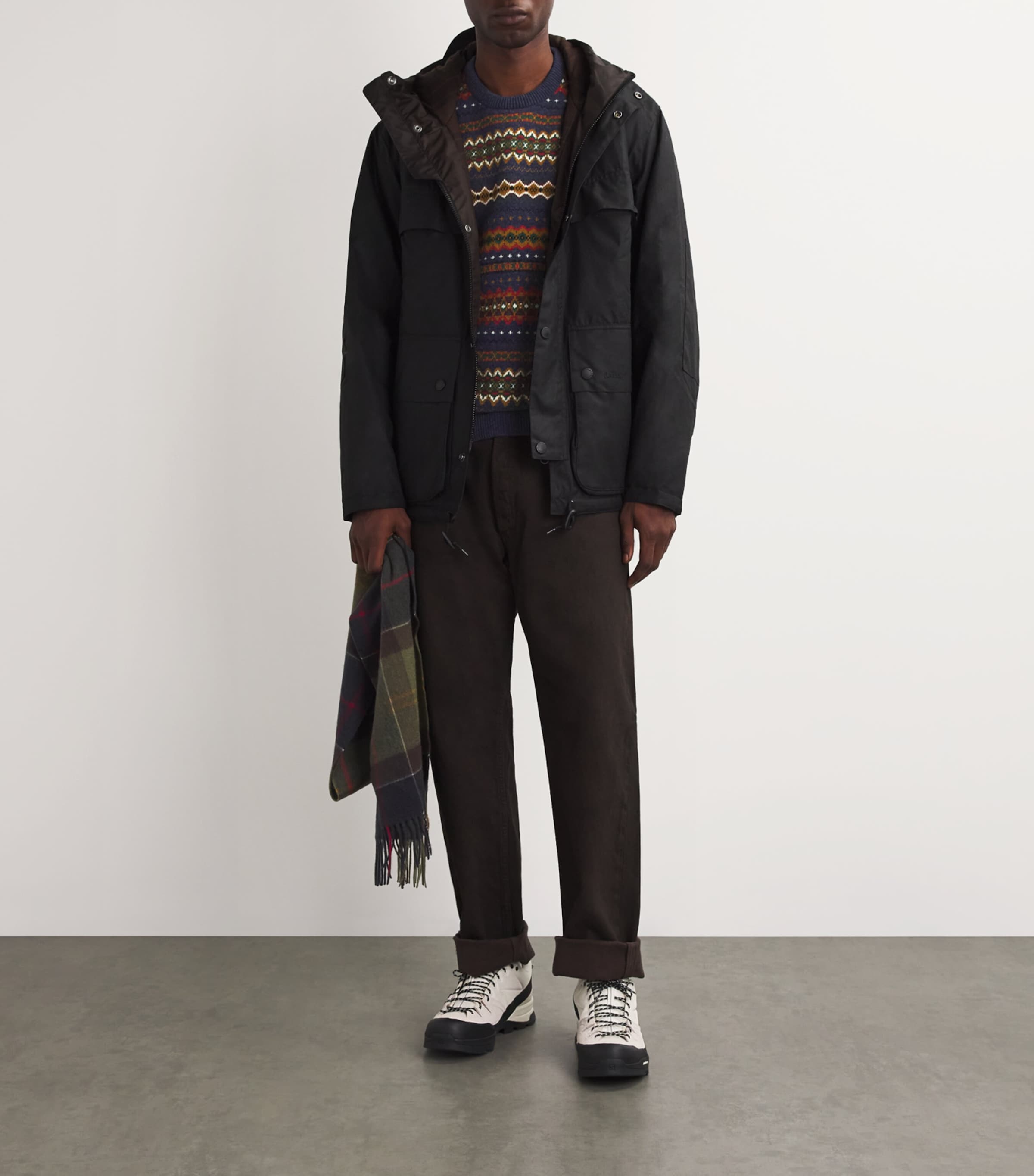 Wool Fair Isle Sweater NAVY MARL Image 4