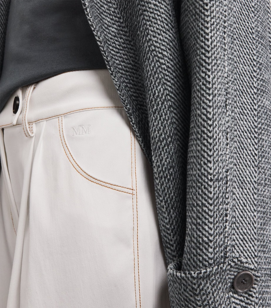 Wide-Leg Cropped Trousers 004 WHITE Image 6