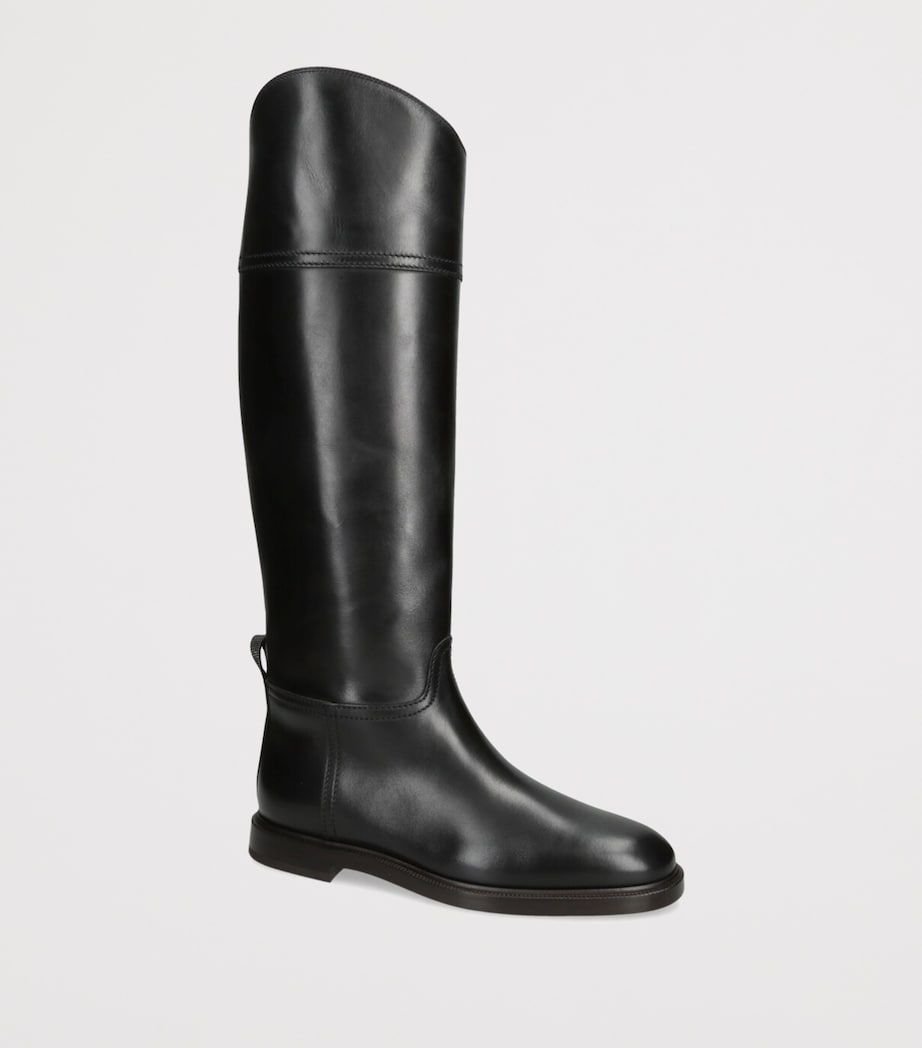 Leather Riding Boots BLACK Image 3