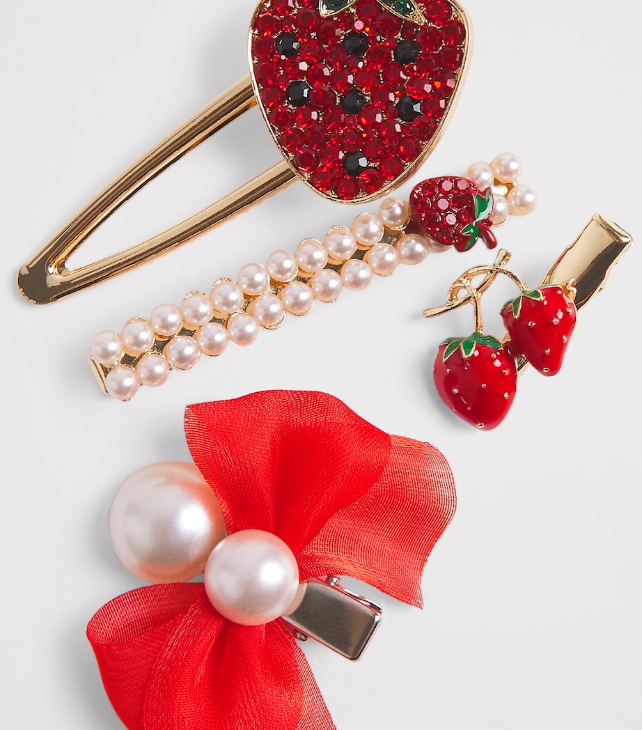Monnalisa Set of 4 Hair Clips Red Image 3