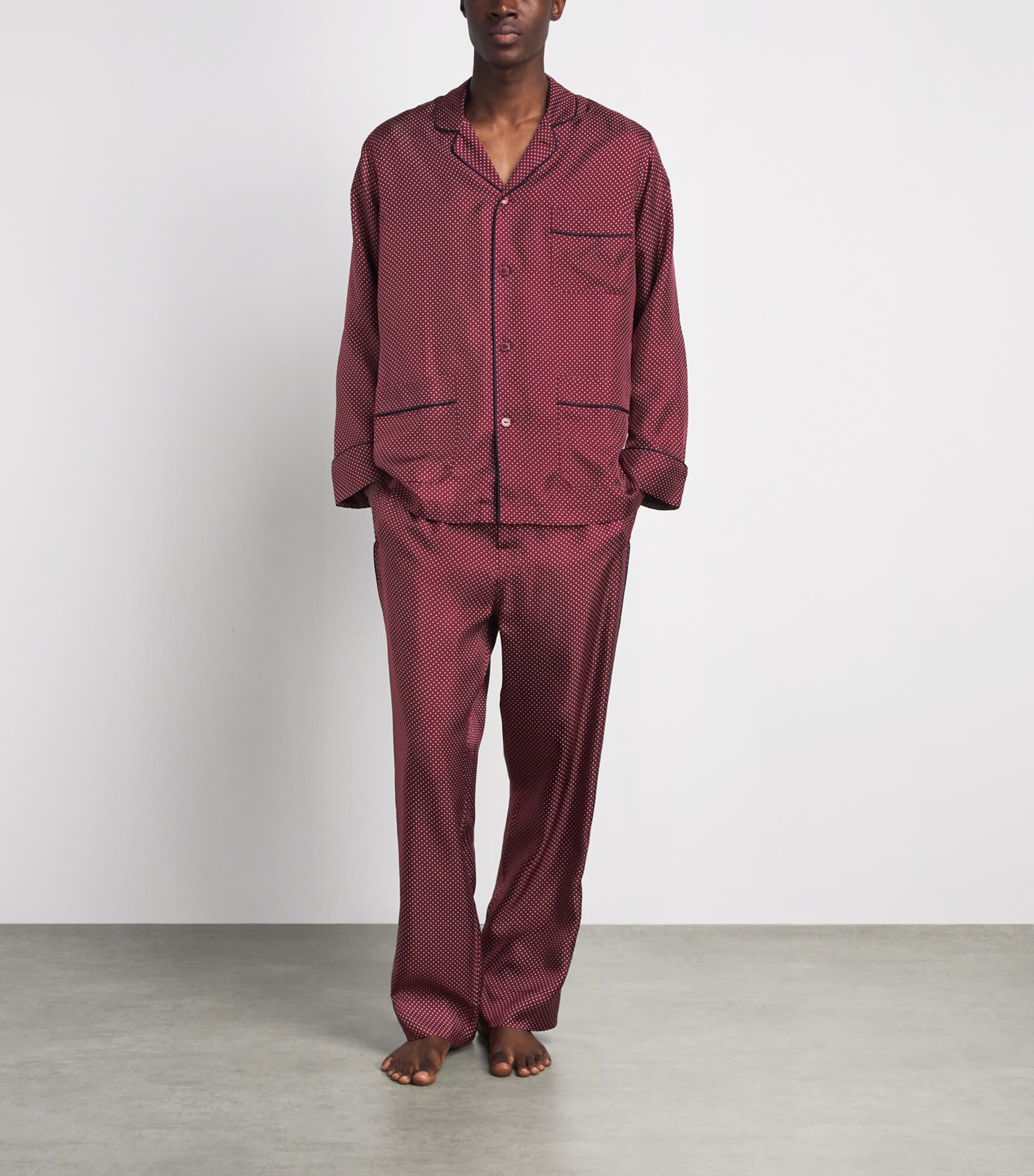 Olivia von Halle Mens Silk Polka Dot Laurent Pyjama Set Bastien Image 2