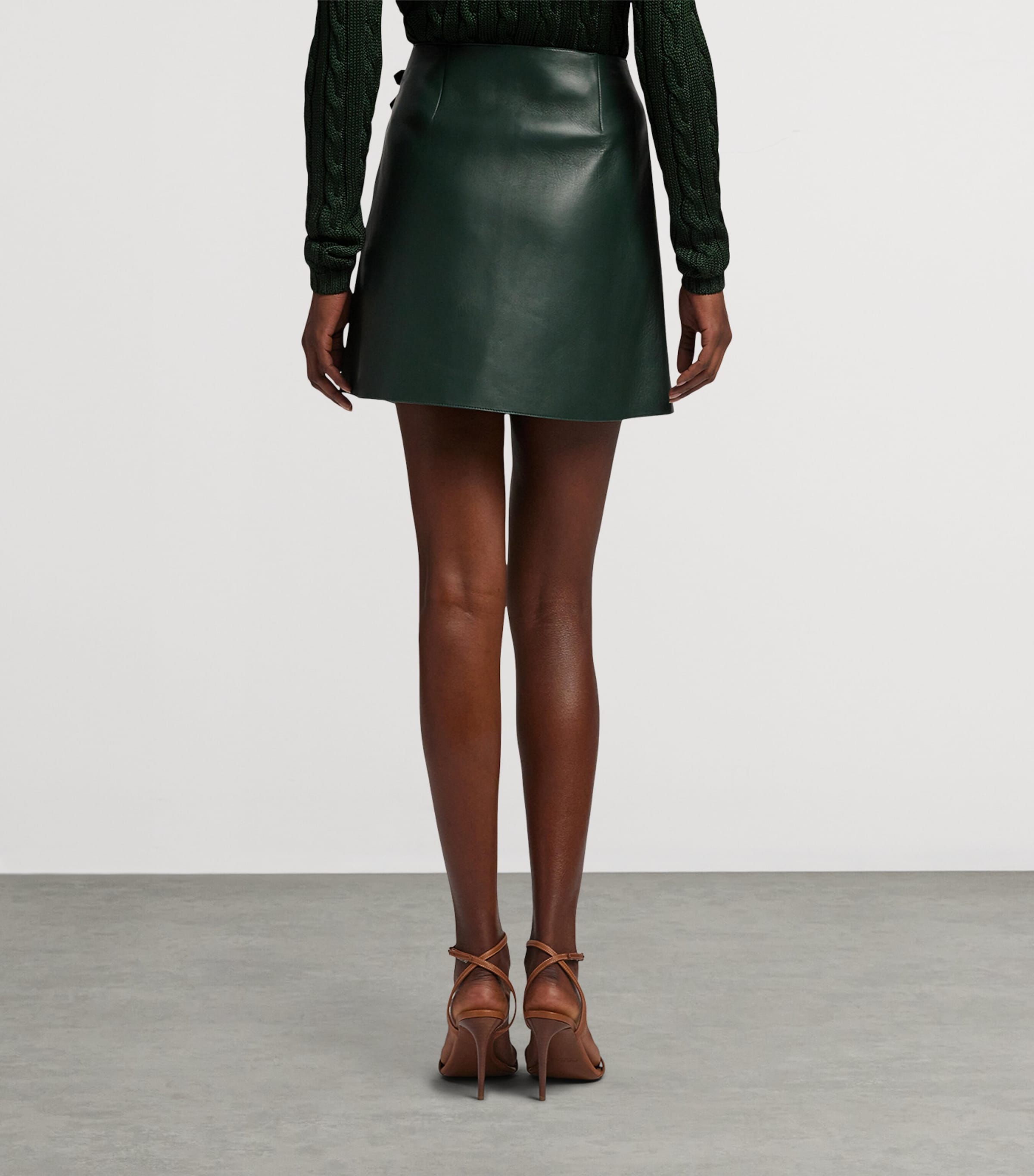 Lambskin Kyler Mini Skirt DARK RACING GREEN Image 4