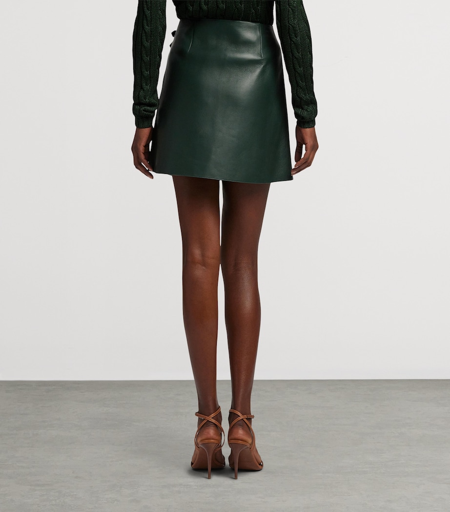 Lambskin Kyler Mini Skirt DARK RACING GREEN Image 4