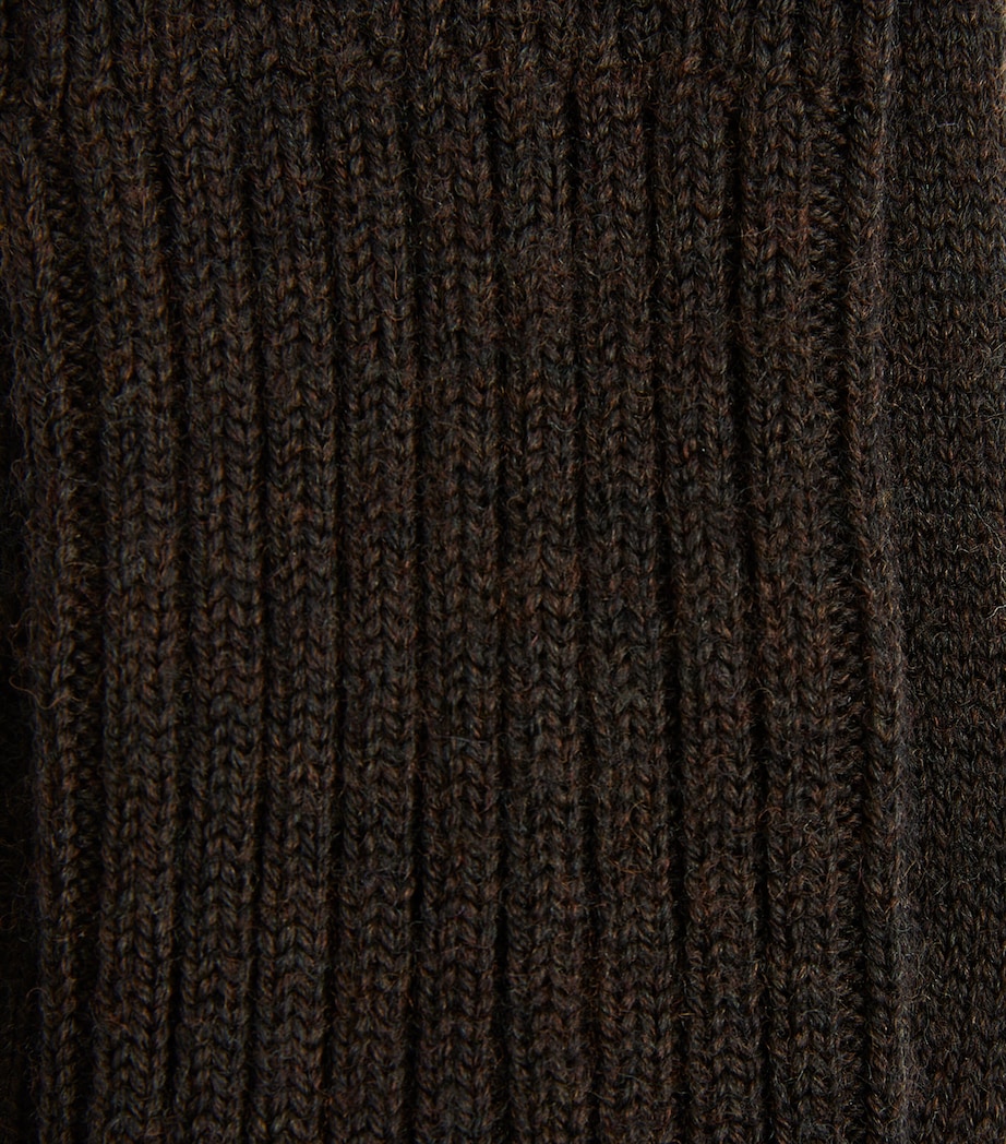 Ribbed Striggings Socks 5239 DARK BROWN Image 2