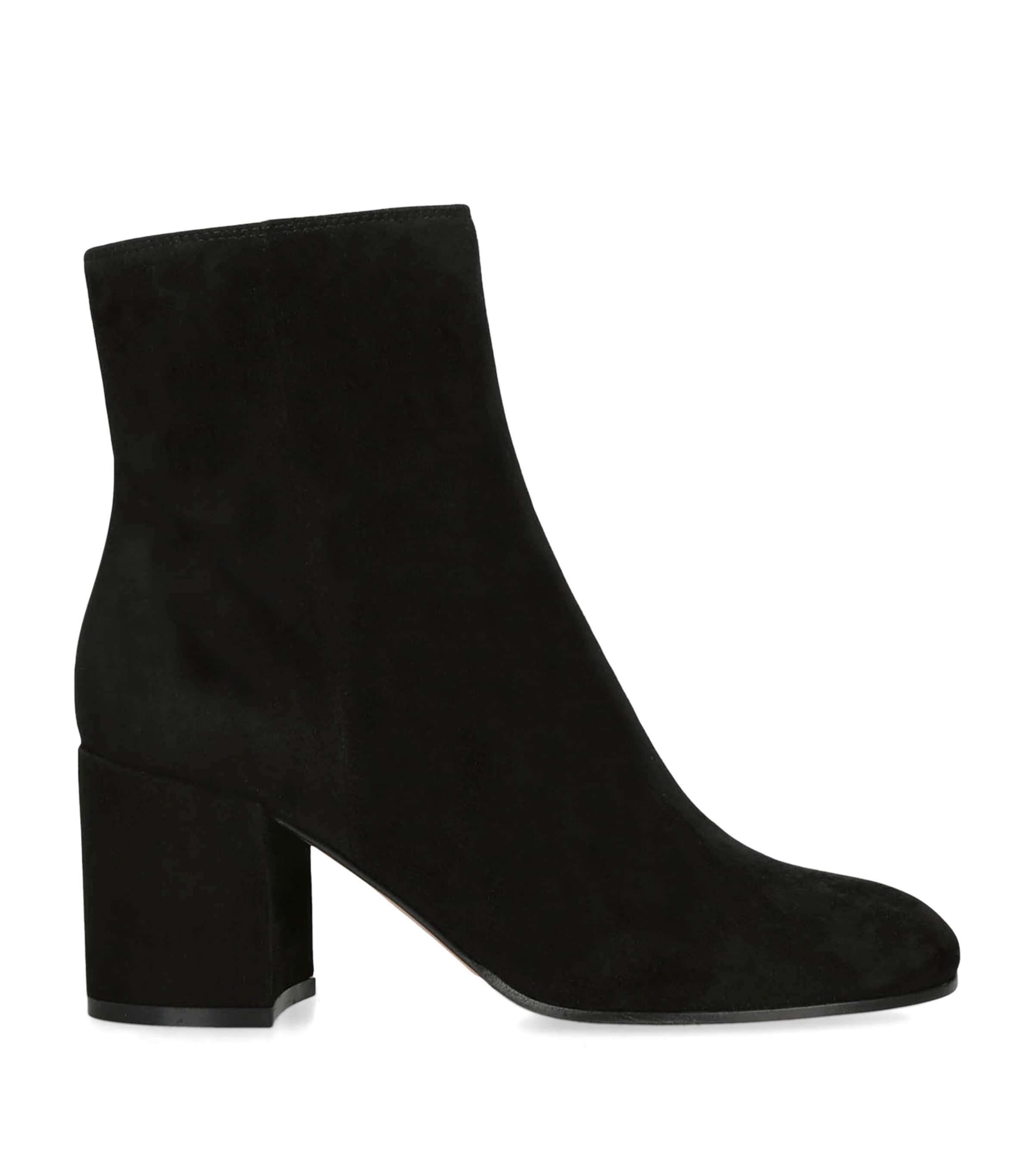Gianvito Rossi Joelle Suede Block-heel Booties In Black