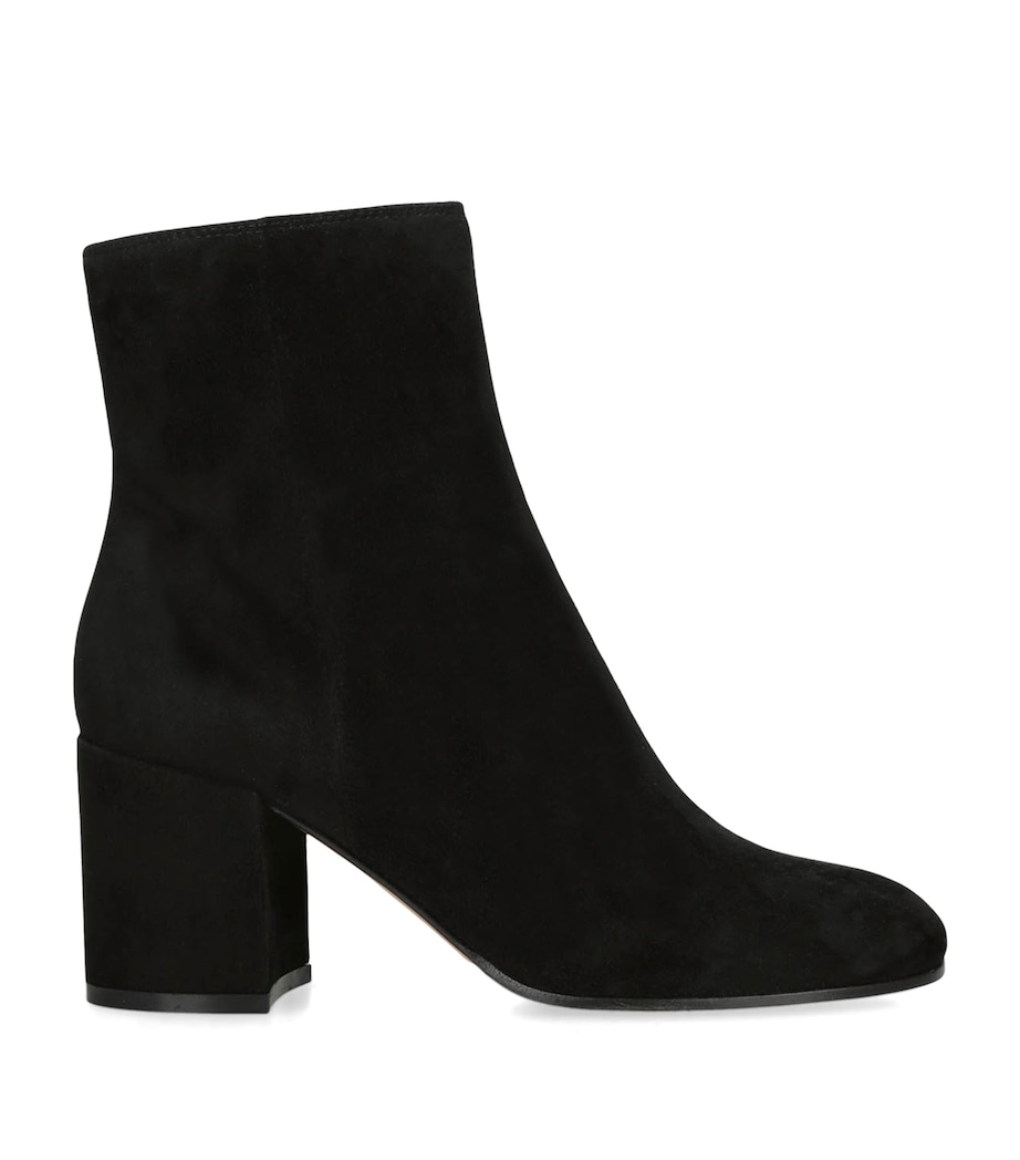 Suede Camoscio Stivale Ankle Boots 70 BLACK Image 1