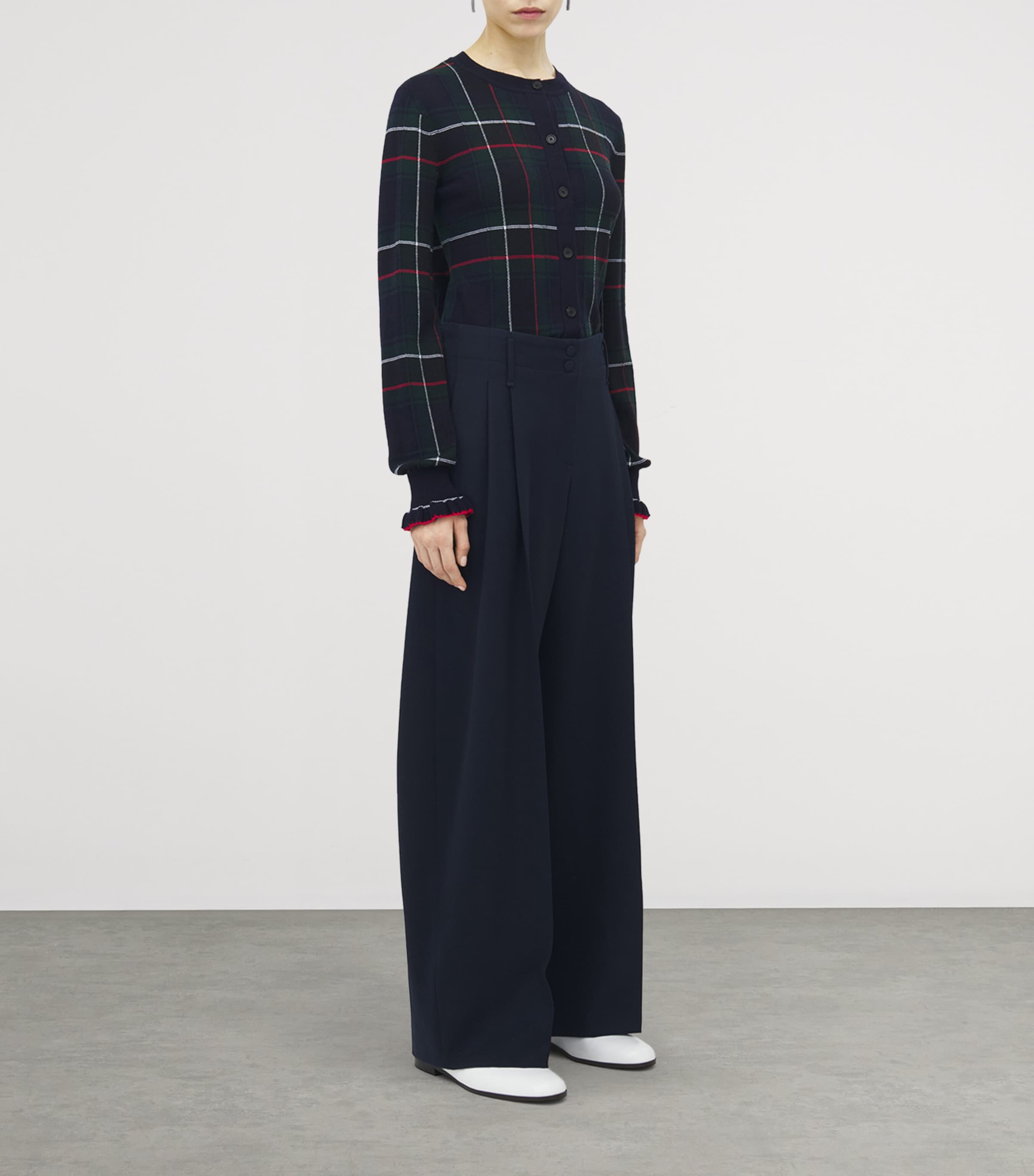 McQueen Wool Wide-Leg Tailored Trousers | Harrods US