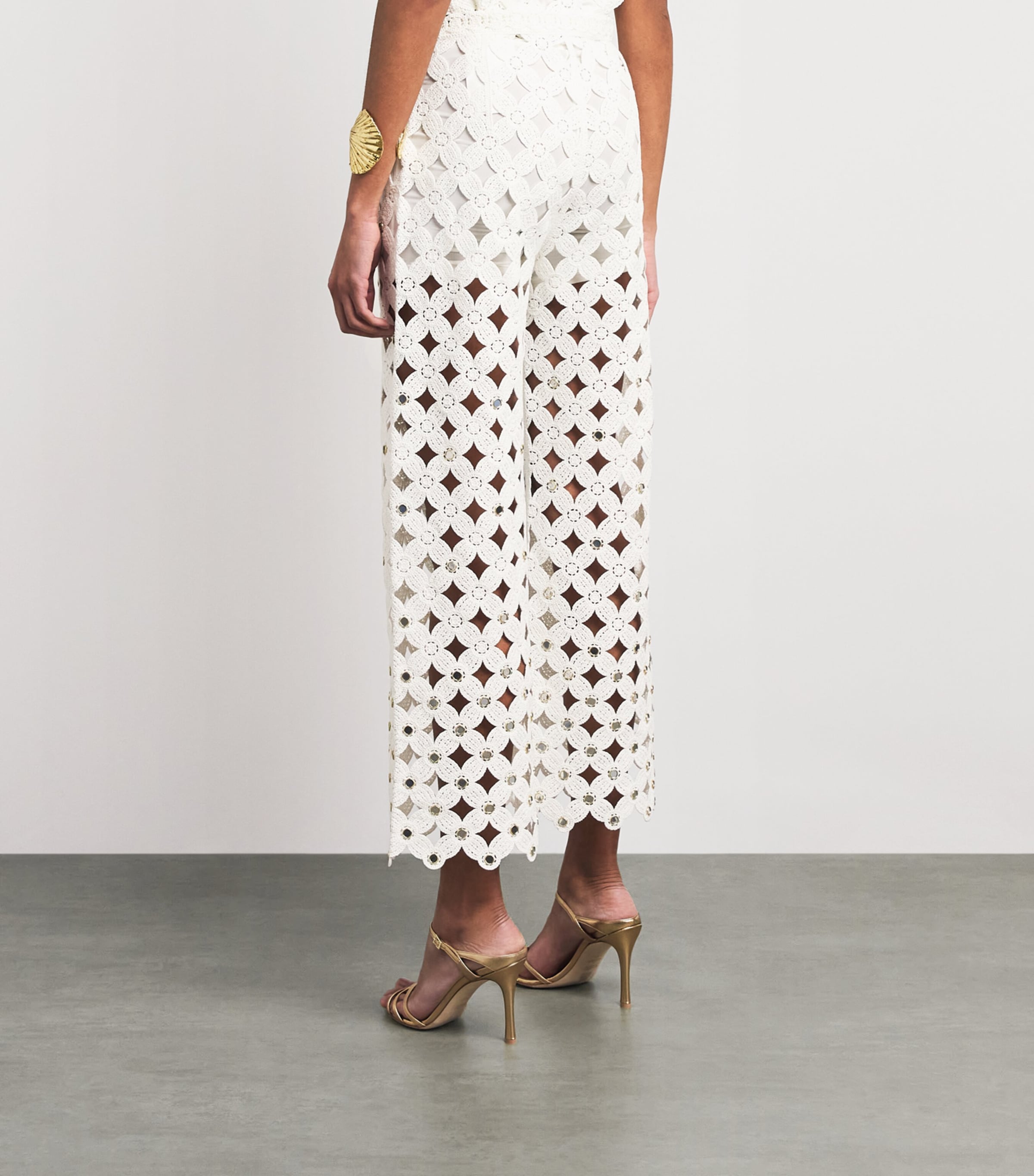 Maje Womens Crochet Trousers White Image 5