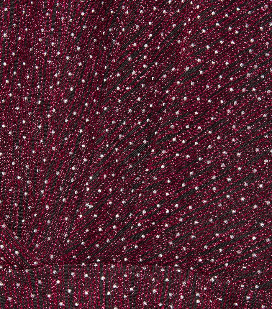 Talbot Runhof Womens Rhinestone V-Neck Gown Cranberry Image 6