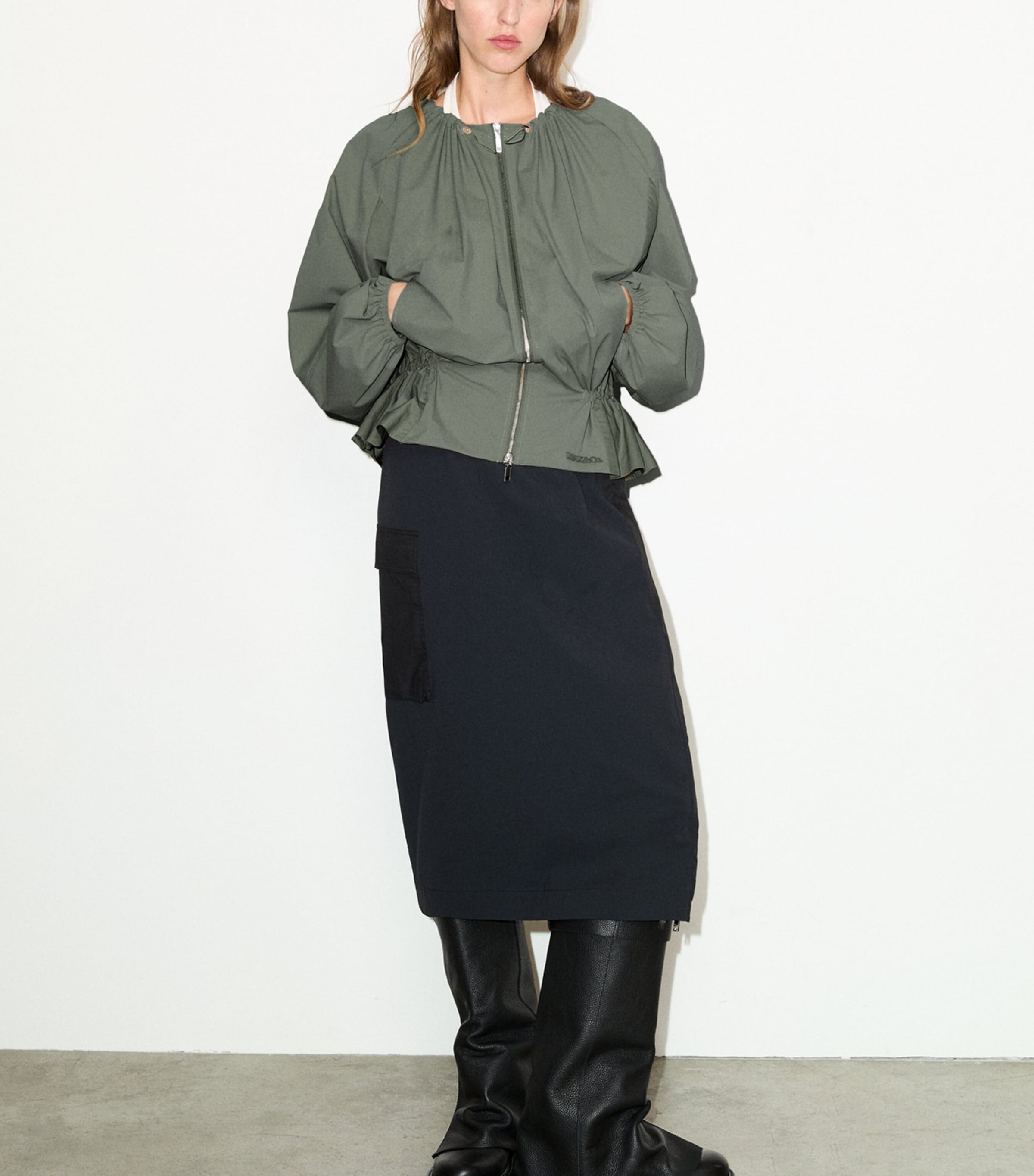 MAX&Co. Womens Technical Jersey Midi Skirt Black Image 2