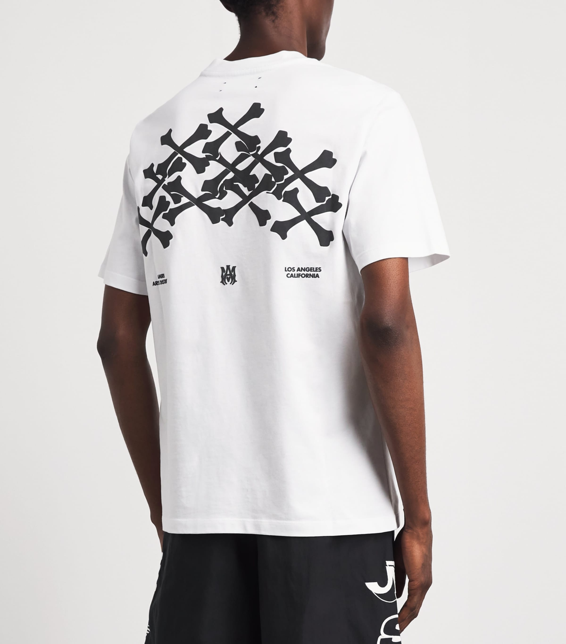 AMIRI Mens Cotton Stacked Bones T-Shirt White Image 5