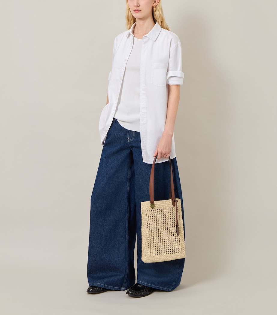 Mulberry Small Raffia Crochet Tote Bag Natural Image 2