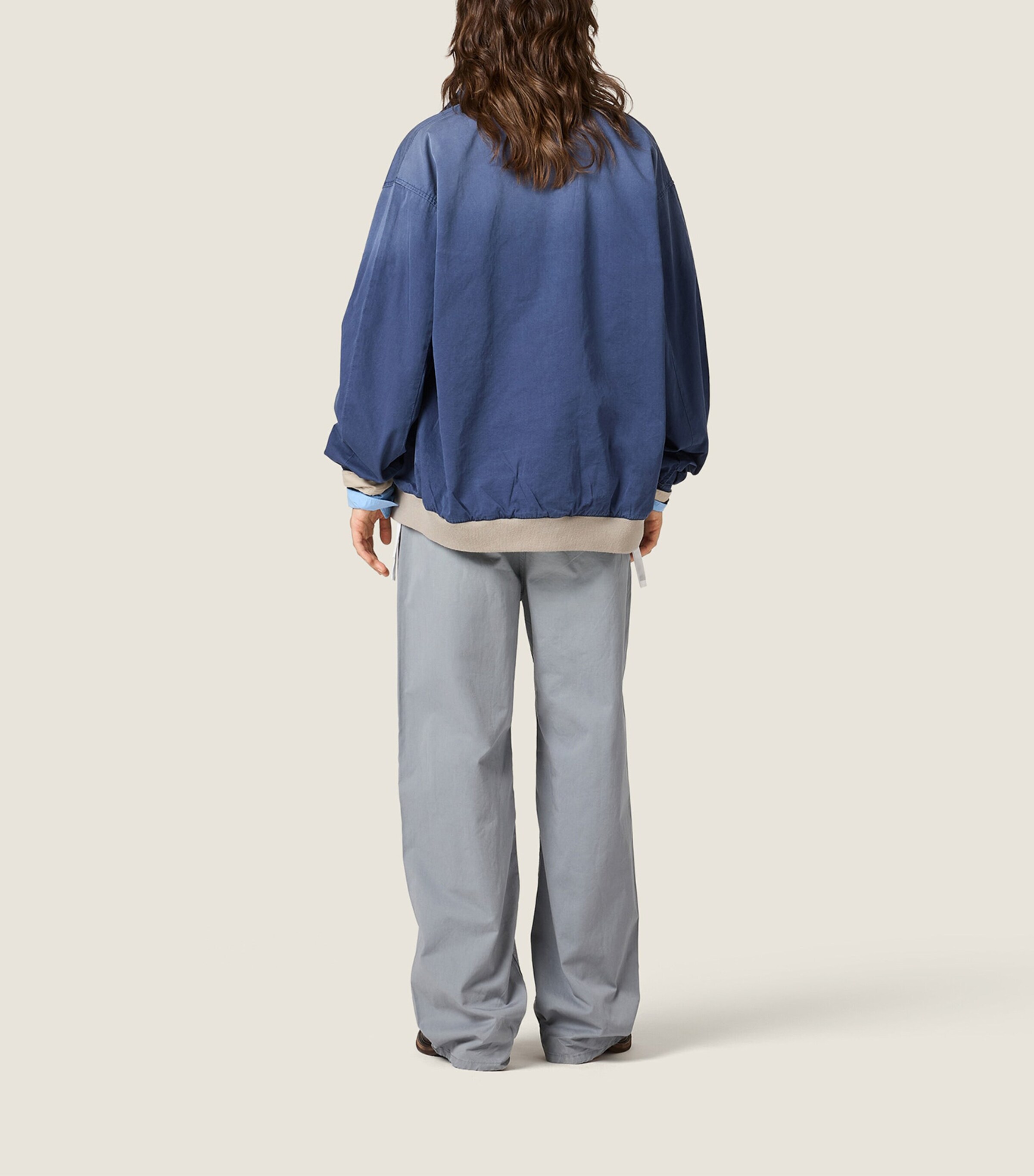 Miu Miu Womens Cotton Straight-Leg Trousers Gold/silver Image 3