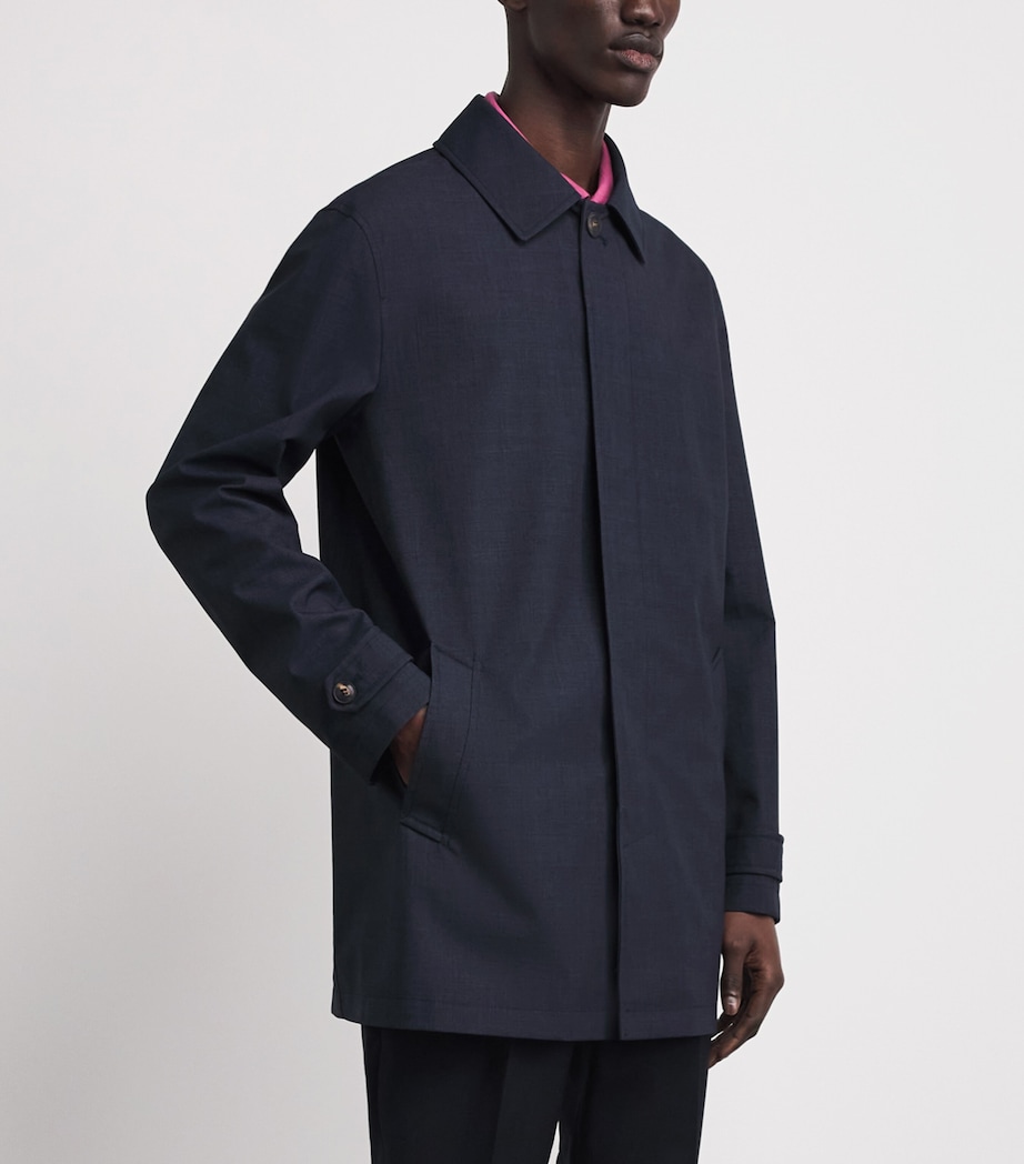 Pal Zileri Mens Water-Repellent Car Coat Blue Navy Image 4