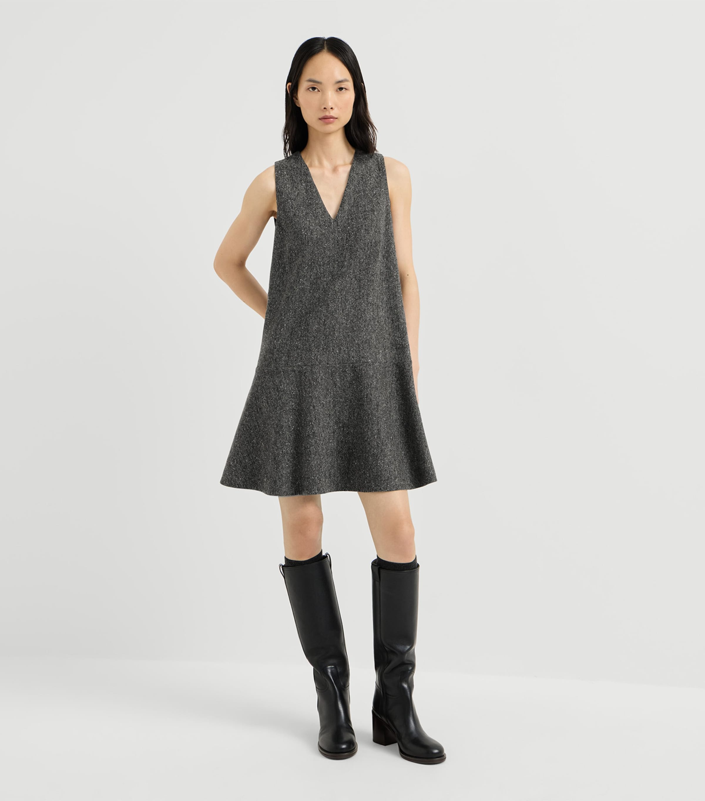 Brunello Cucinelli Womens Virgin Wool Mini Dress Image 2