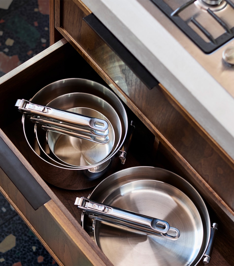 Space Non-Stick Folding-Handle Frying Pan (24cm) STAINLESS STEEL Image 3