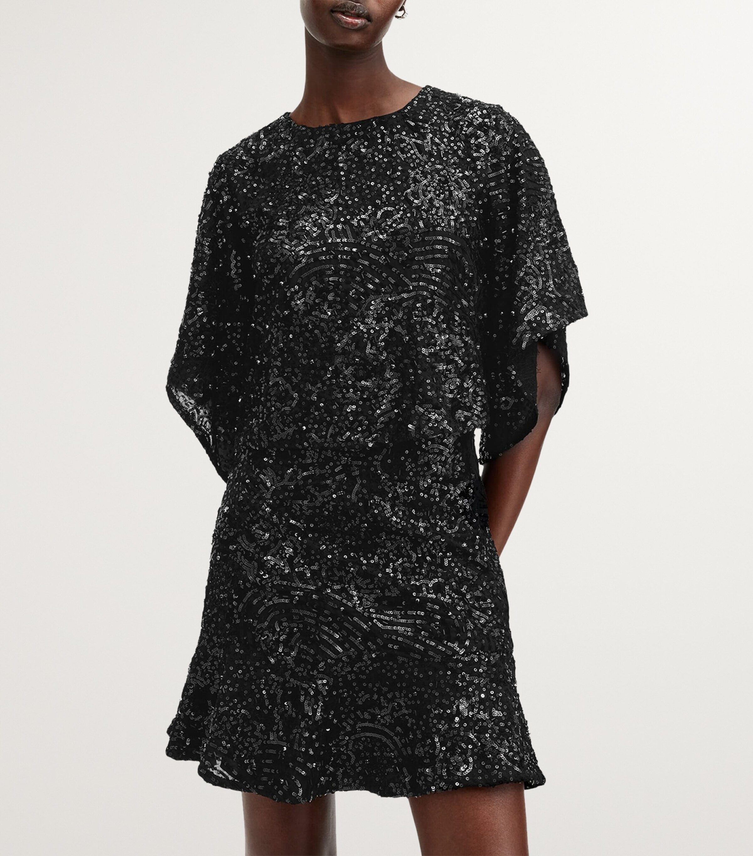 AllSaints Womens Embellished Ivy Top Black Image 5