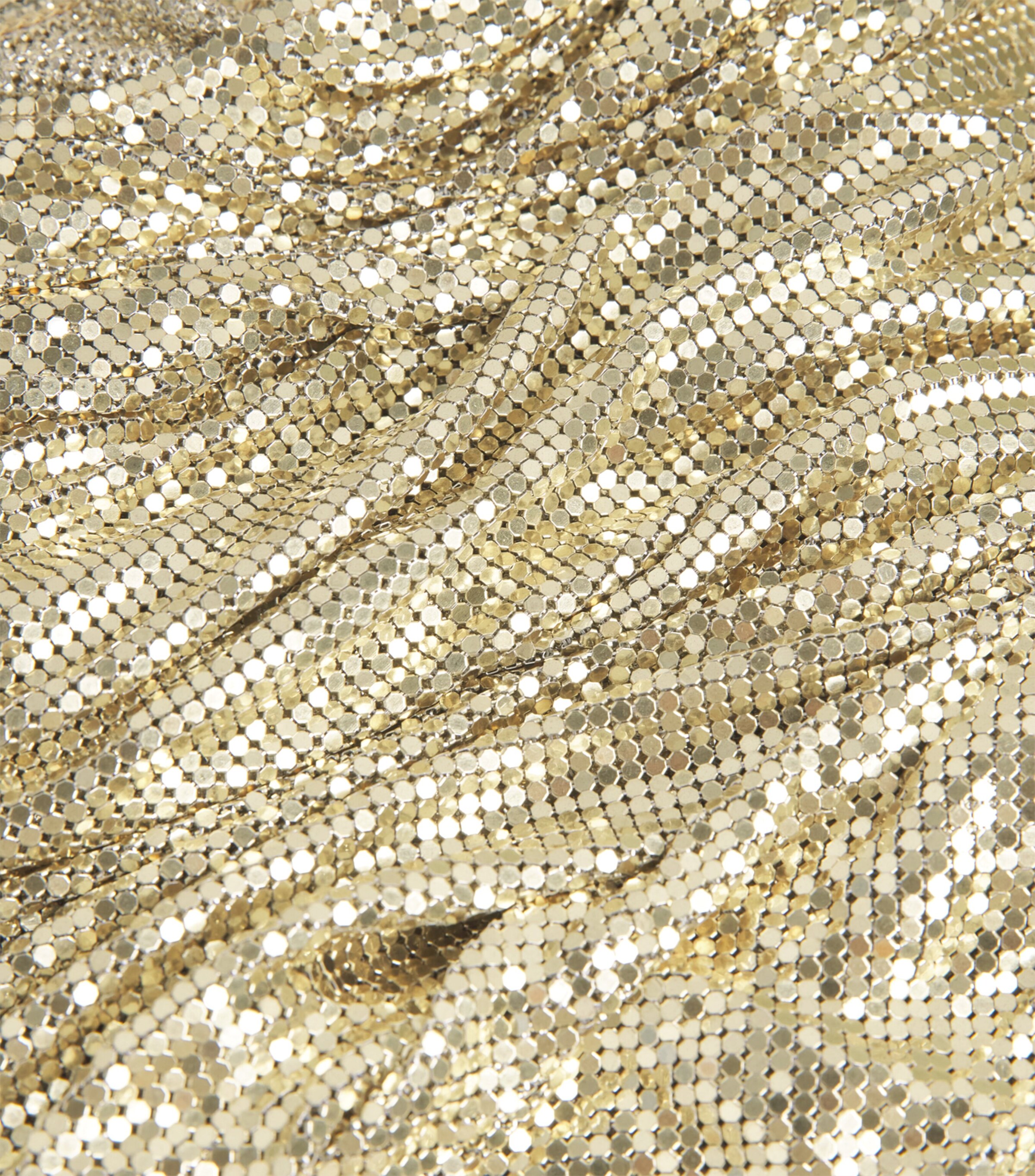 Rabanne Womens Chainmail Cape-Detail Gown Light Gold Image 6