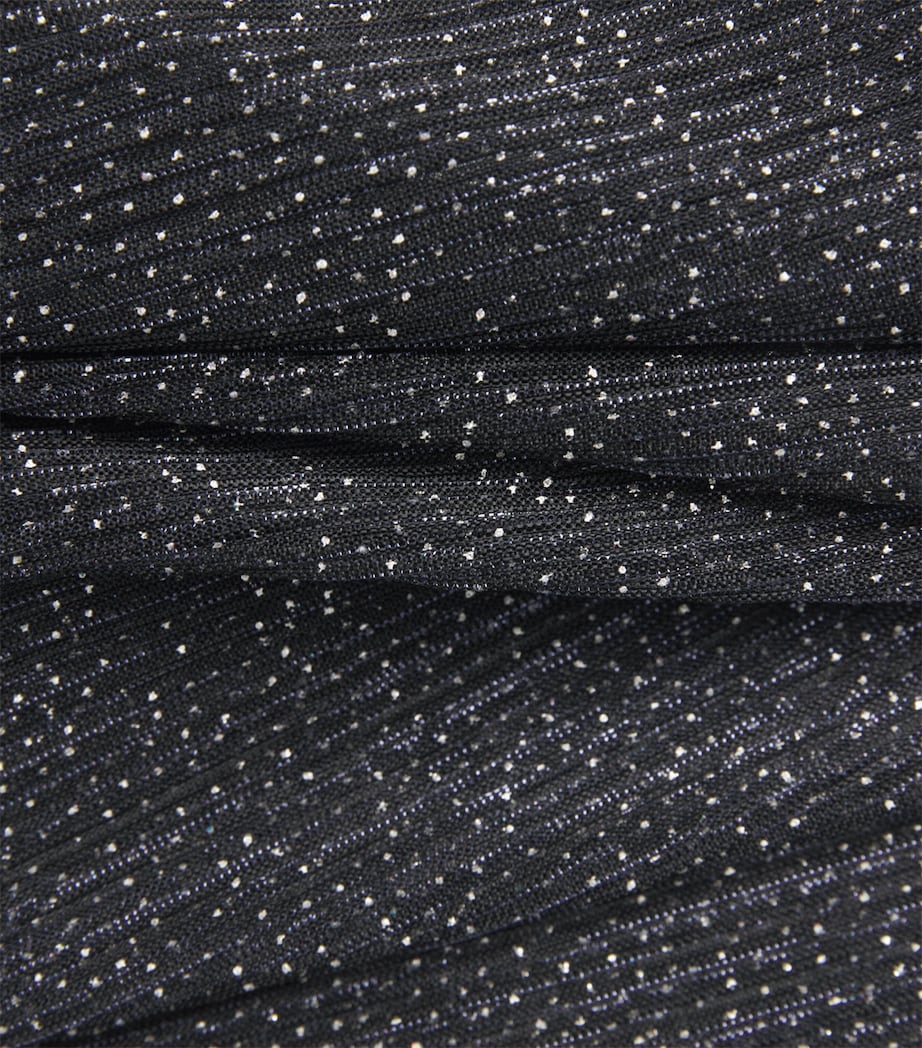 Talbot Runhof Womens Crystal-Embellished Tie-Neck Maxi Dress Royal Navy Image 6
