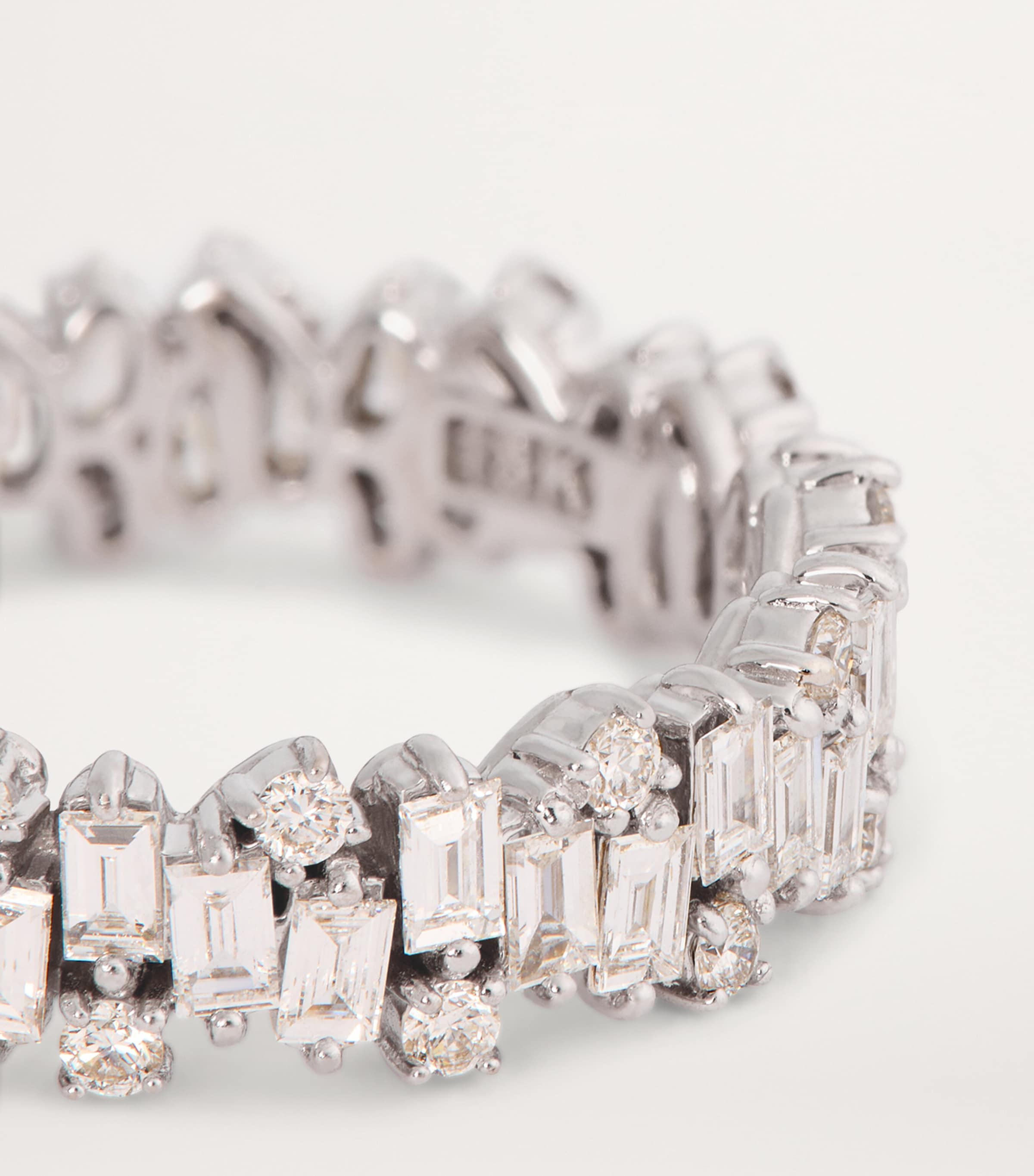 White Gold and Diamond Shimmer Eternity Ring 18K WG/WD Image 6