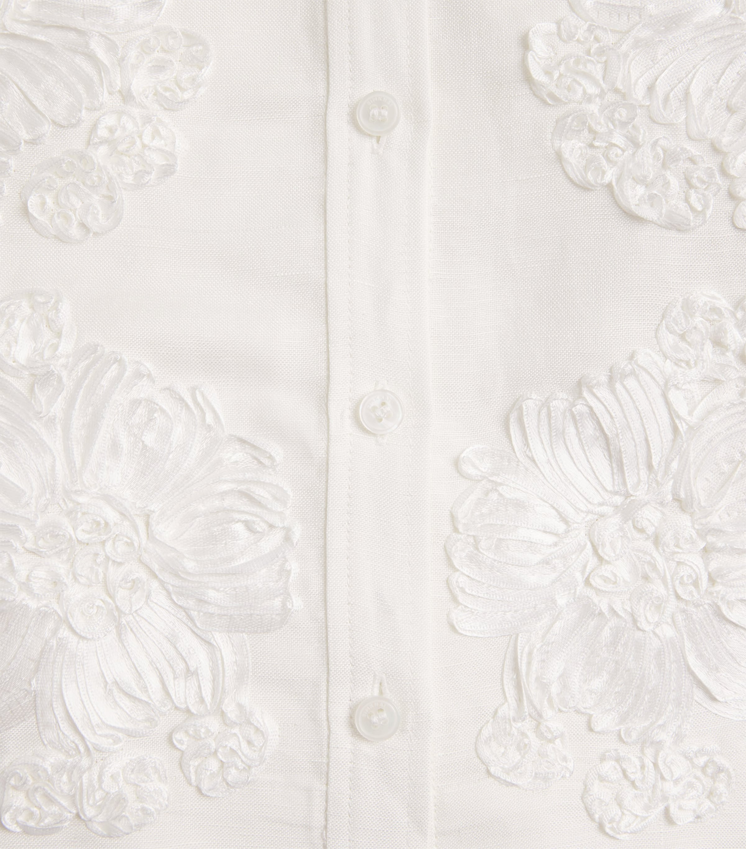 Linen-Blend Embroidered Callie Shirt IVORY Image 6