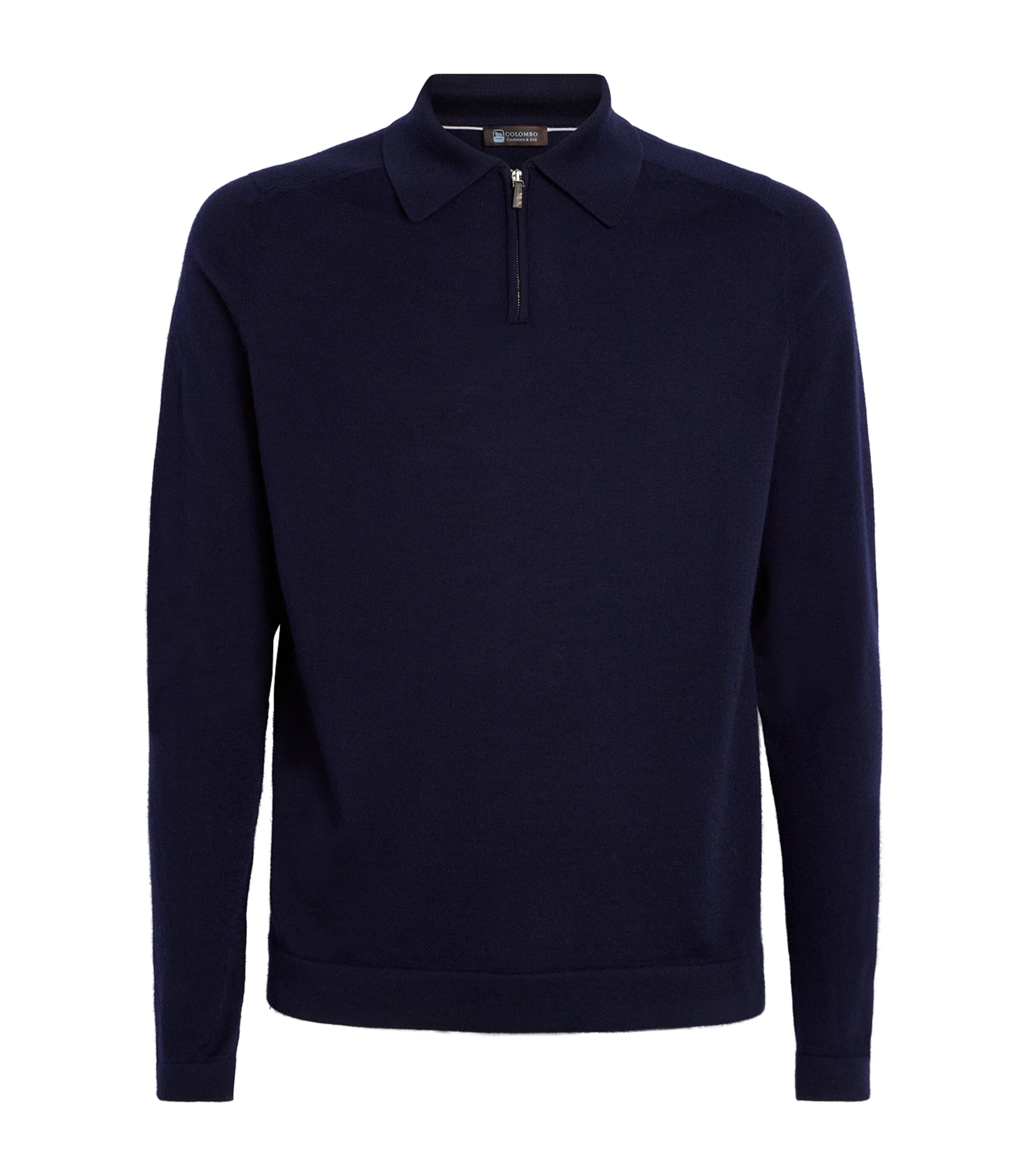 Colombo Cashmere-silk Polo-neck Sweater In Blue
