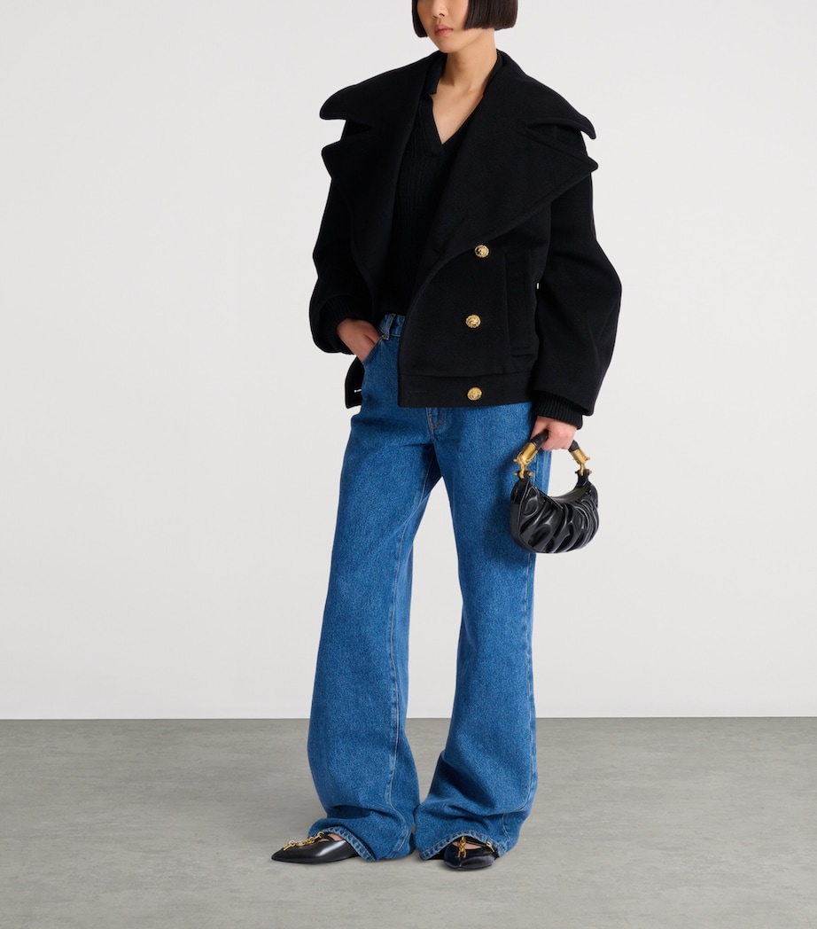 Wool-Cashmere Pea Coat 0PA NOIR Image 3