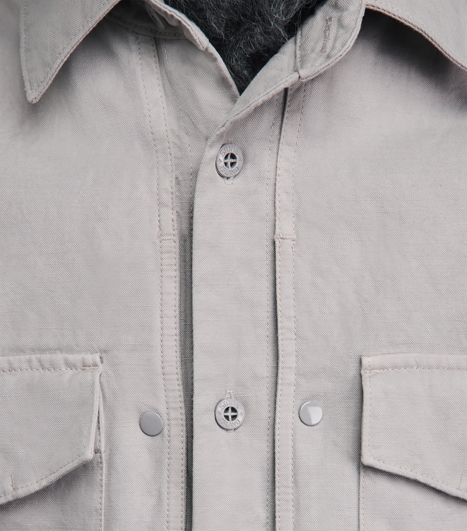 Stone Island Mens Canvas Ghost Overshirt Image 3