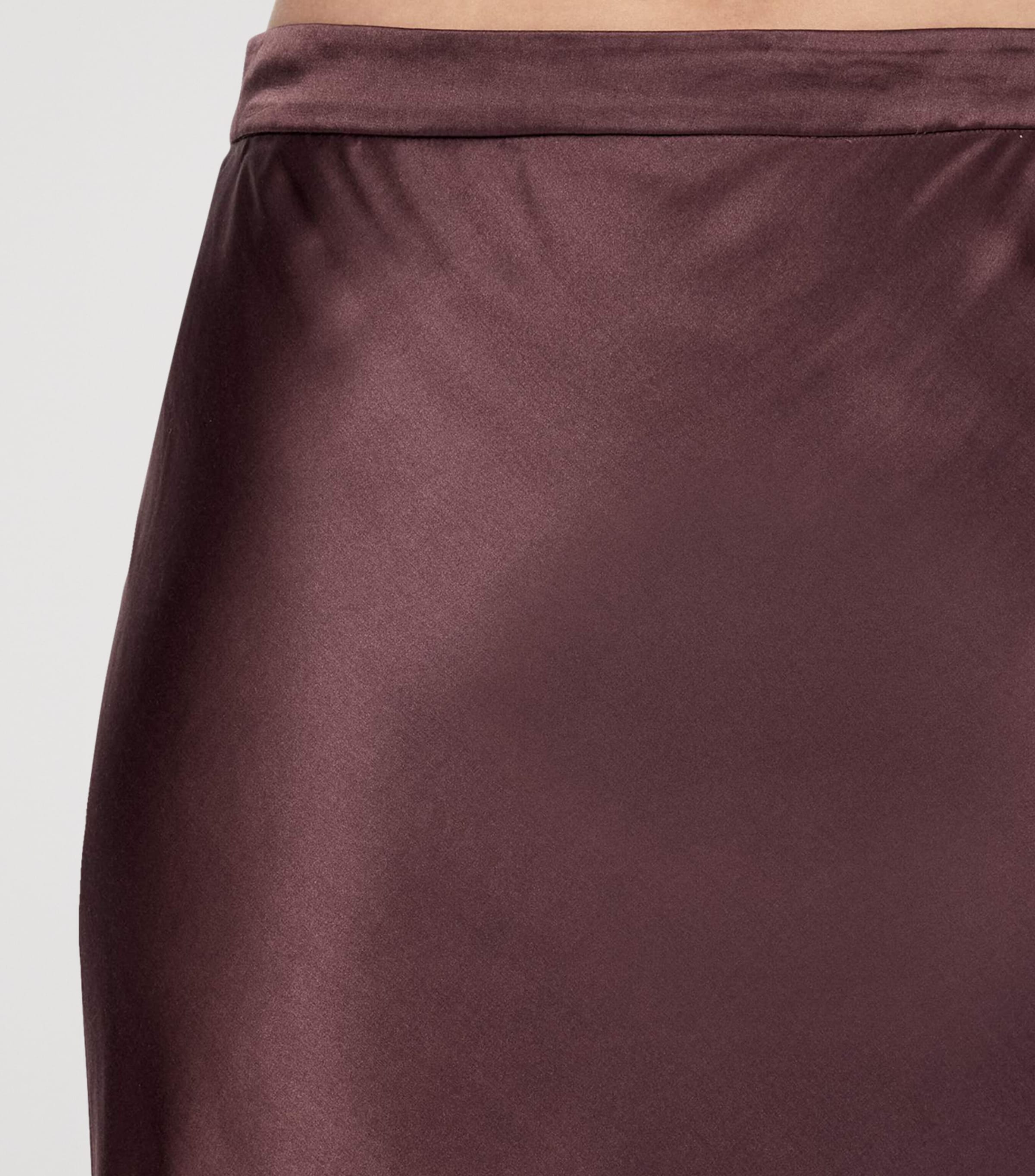 AllSaints Womens Satin Ruffle-Hem Irma Skirt Oxblood Red Image 4