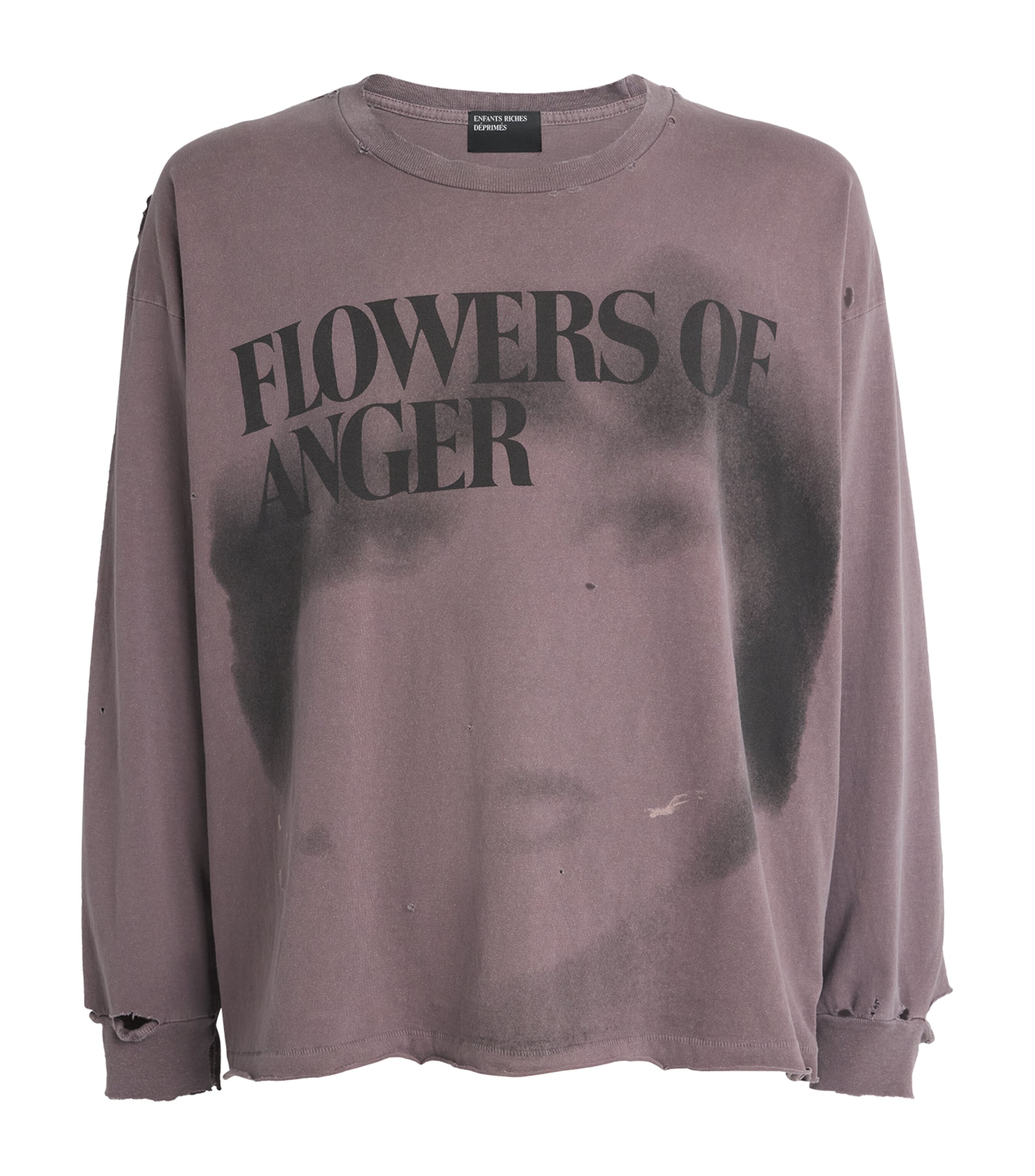 Enfants Riches Déprimés Mens Cotton Flowers of Anger T-Shirt Antique Brown Image 1