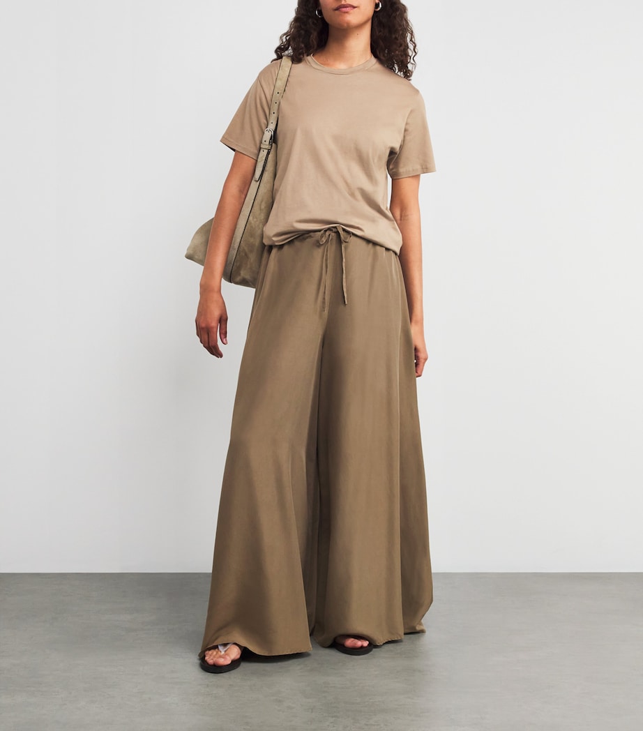 Silk Shades Of Nature Wide-Leg Trousers KAKI Image 2