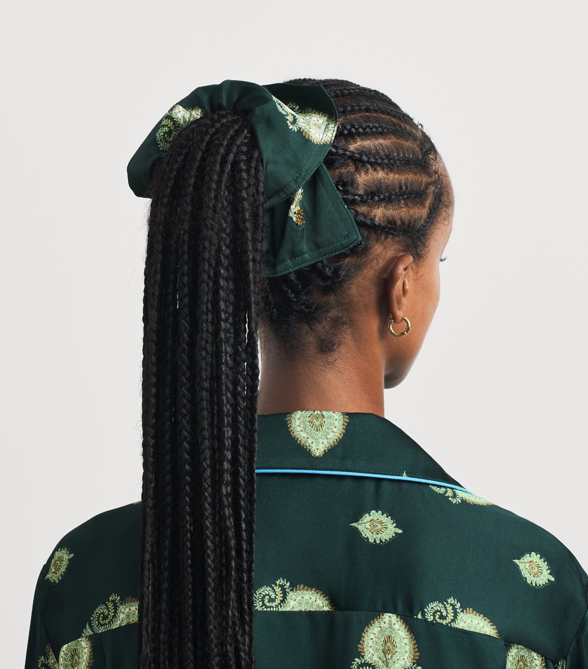 Sandro Paris Silk Floral Print Scrunchie Green Image 2