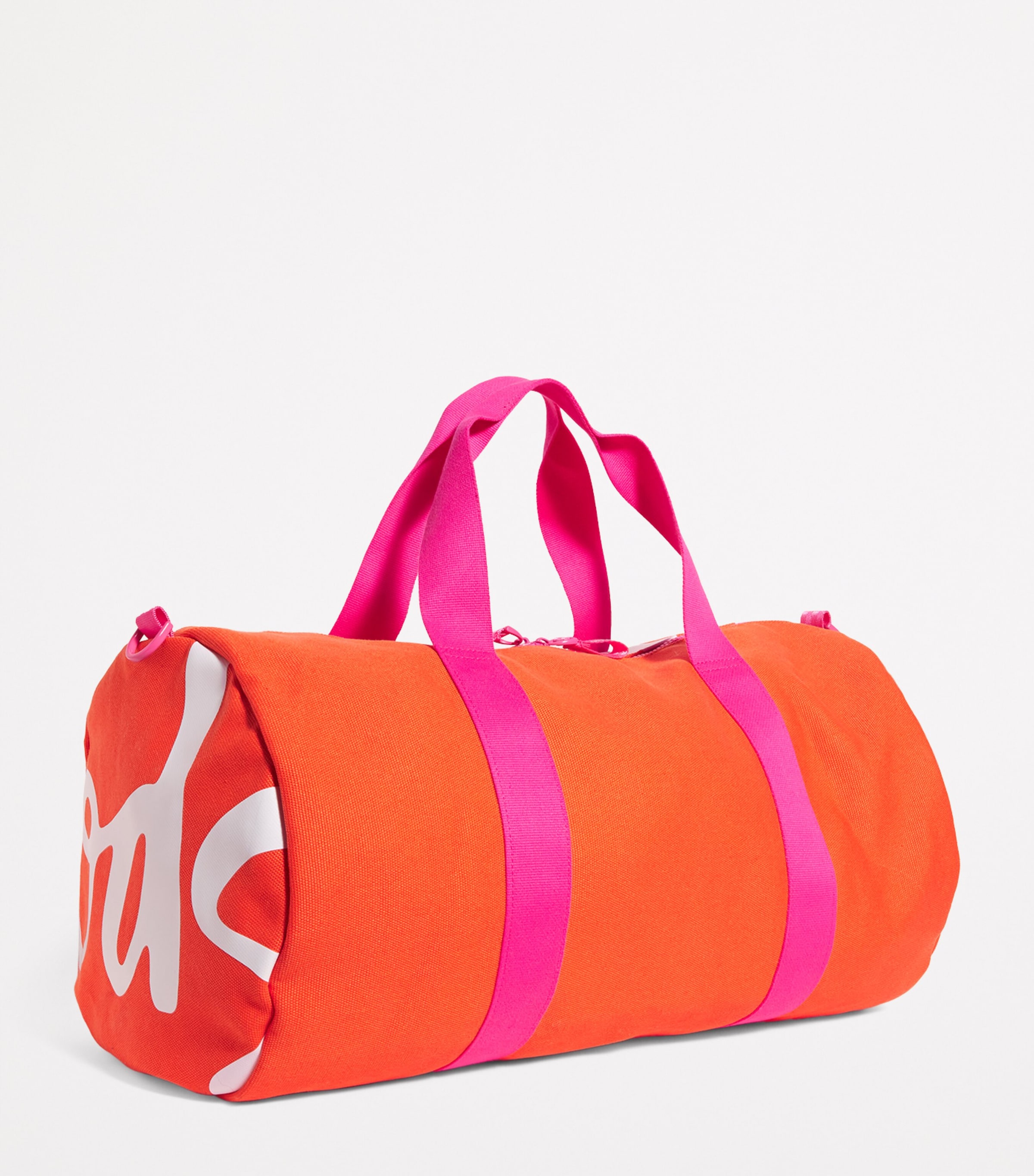 Cotton Logo Barrel Bag ORANGE Image 3