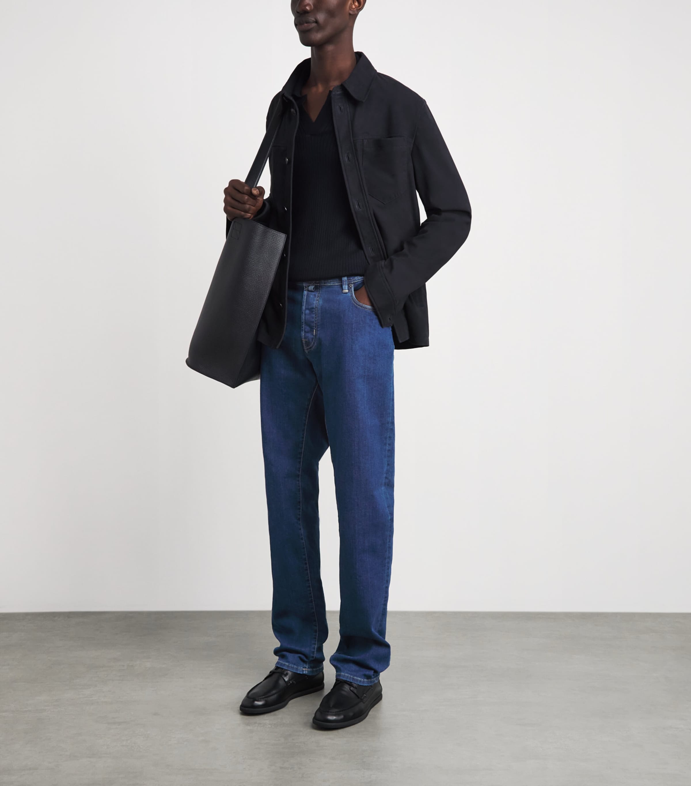 JACOB COHËN Mens Limited Edition Ostrich Leather-Patch Bard Slim Jeans Image 2