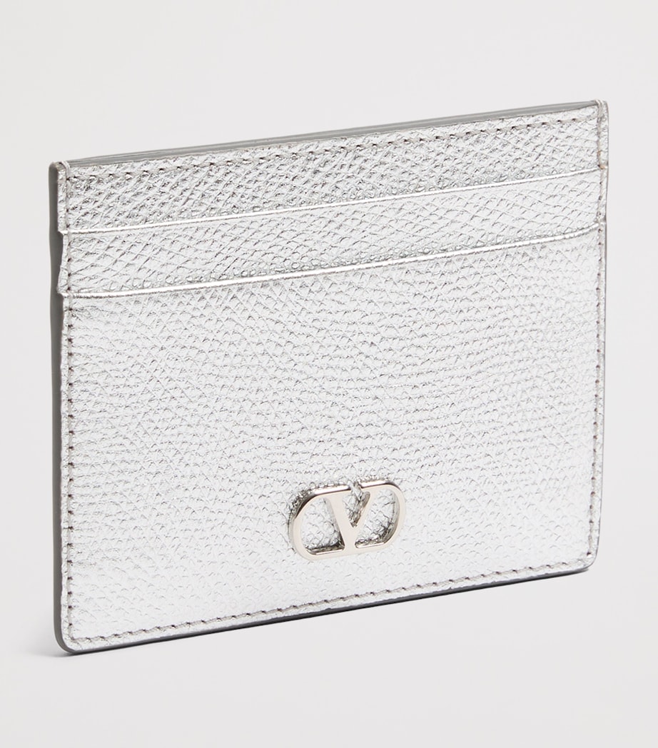 Grained Leather VLogo Signature Card Holder S13 Image 2