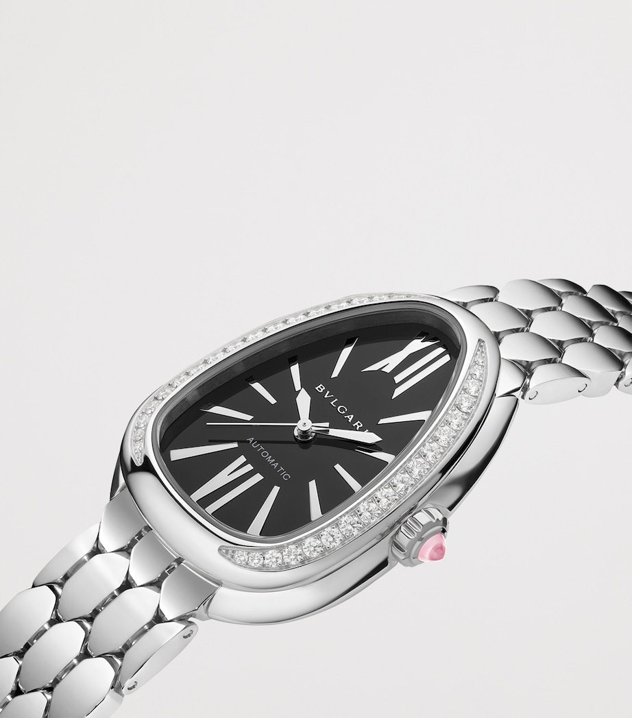 Stainless Steel and Diamond Serpenti Seduttori Watch 34mm BLACK Image 2