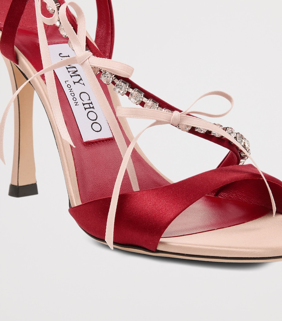 Lula 100 Satin Sandals MACARON/RUBY RED Image 5