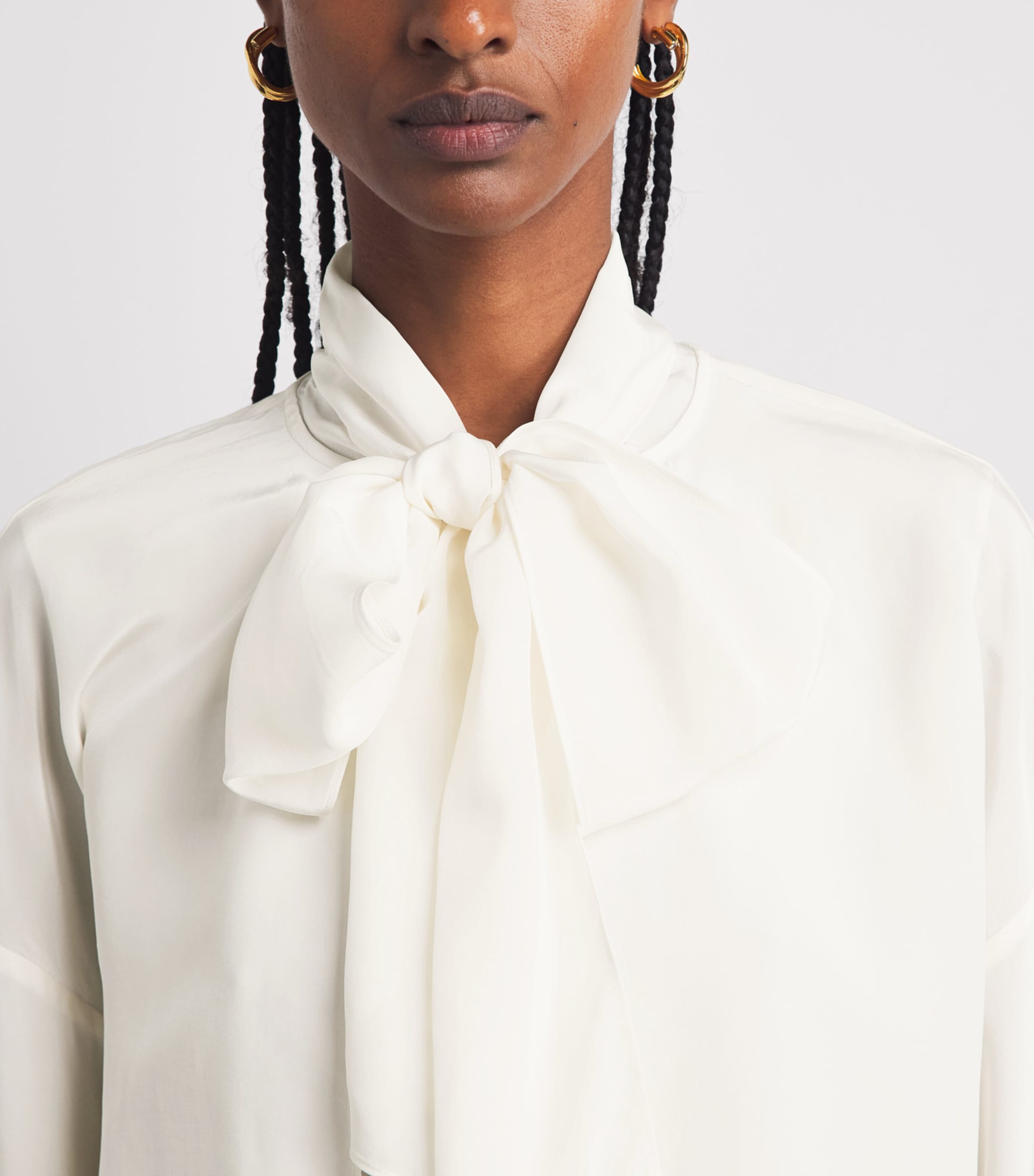 Veronica Beard Womens Scarf-Neck Darlis Blouse Dove Image 3