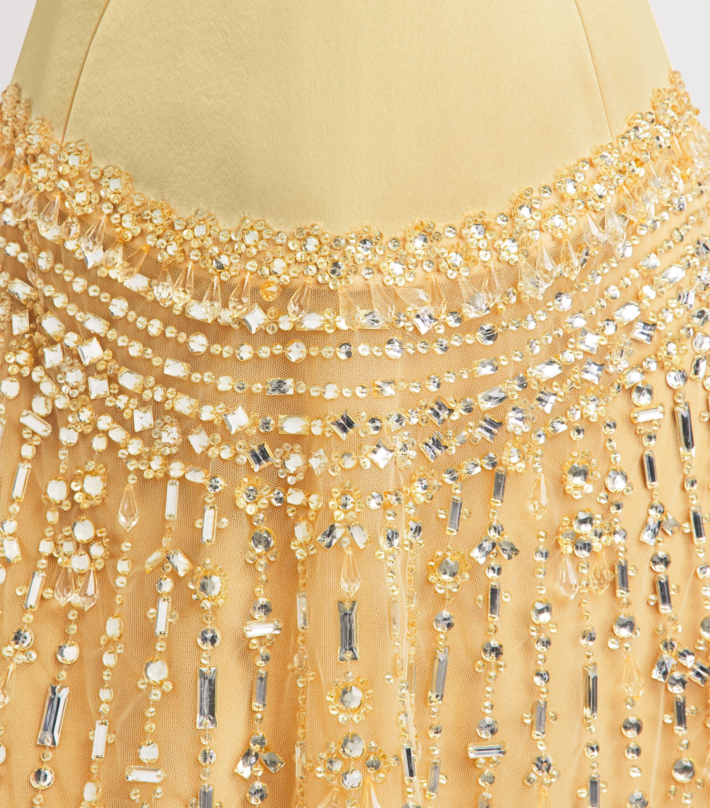 GEORGES HOBEIKA Womens Embellished Strapless Gown Rattan Yellow Image 5