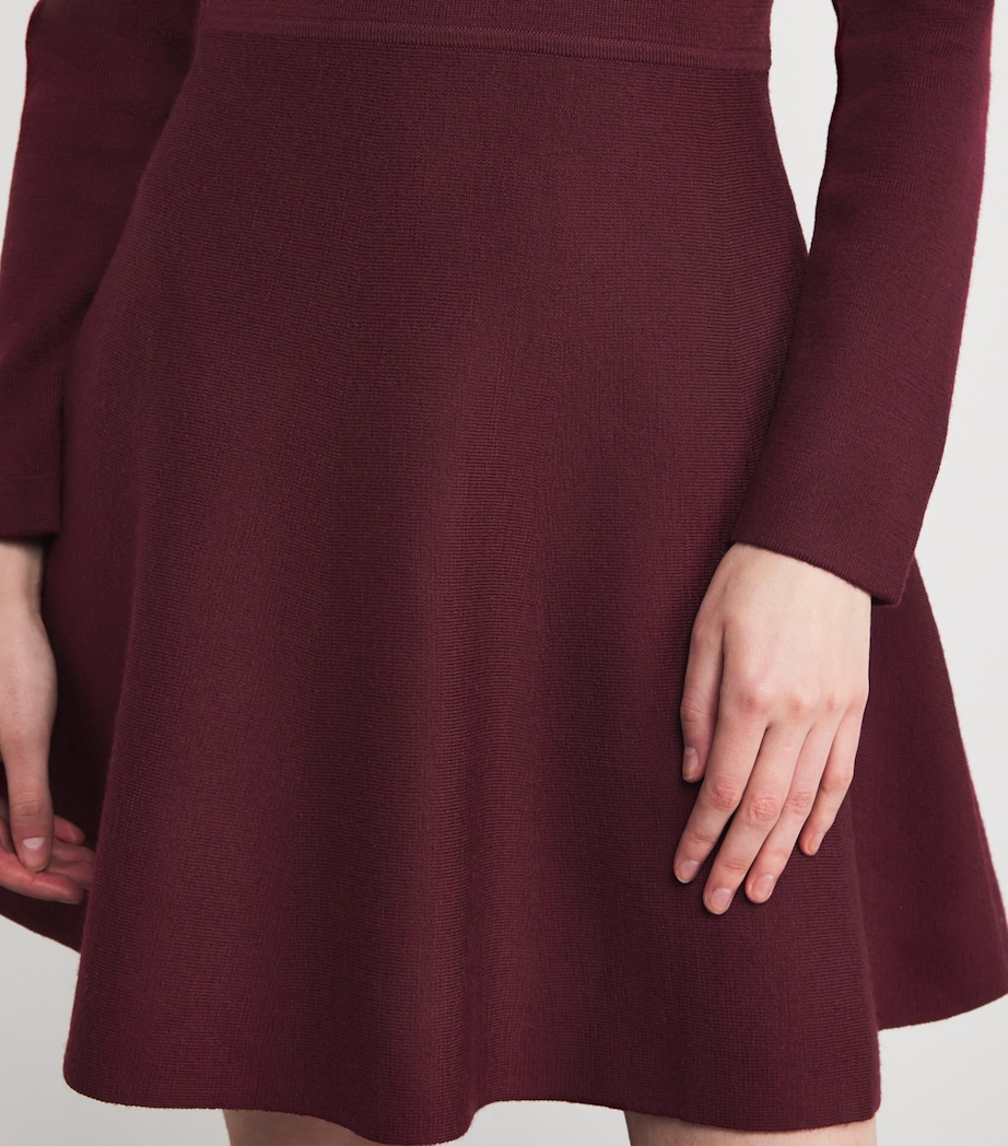 Knitted Mini Dress BURGUNDY Image 6