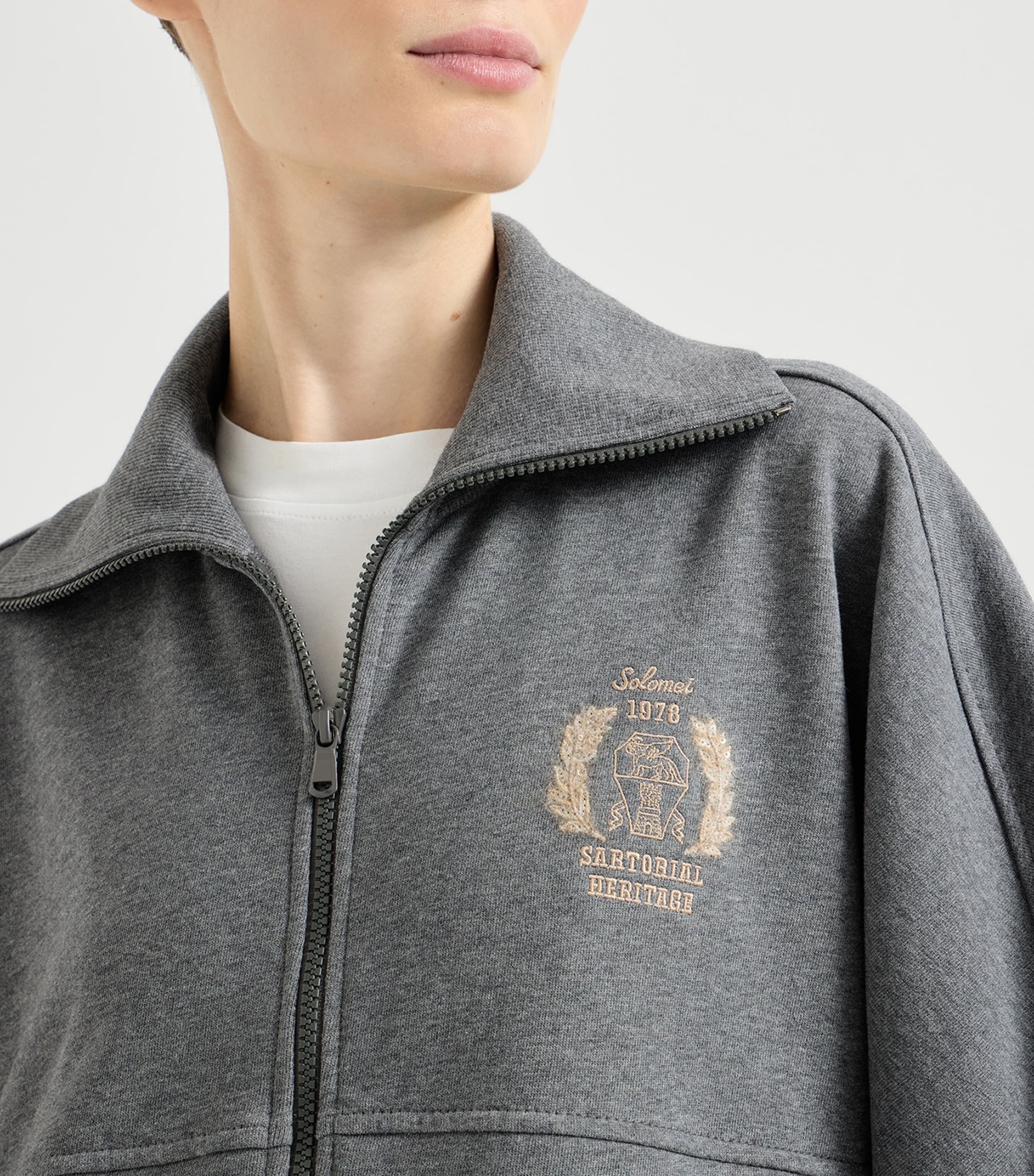 Brunello Cucinelli Grey Cotton French Terry Zip-Up Sweatshirt Brunello Cucinelli Grey Cotton French Terry Zip-Up Sweatshirt