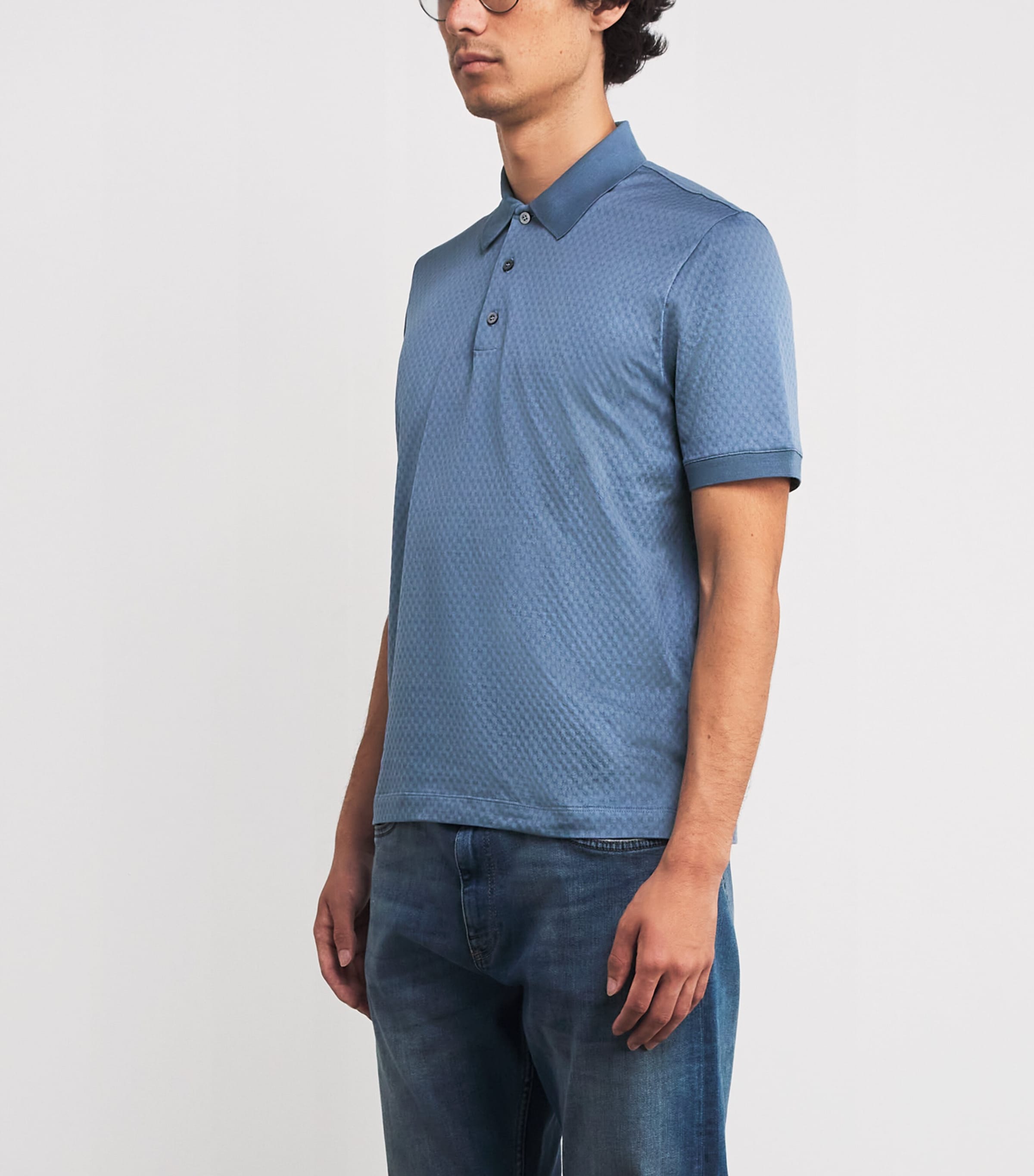 Cotton Jacquard Polo Shirt 420 Image 3